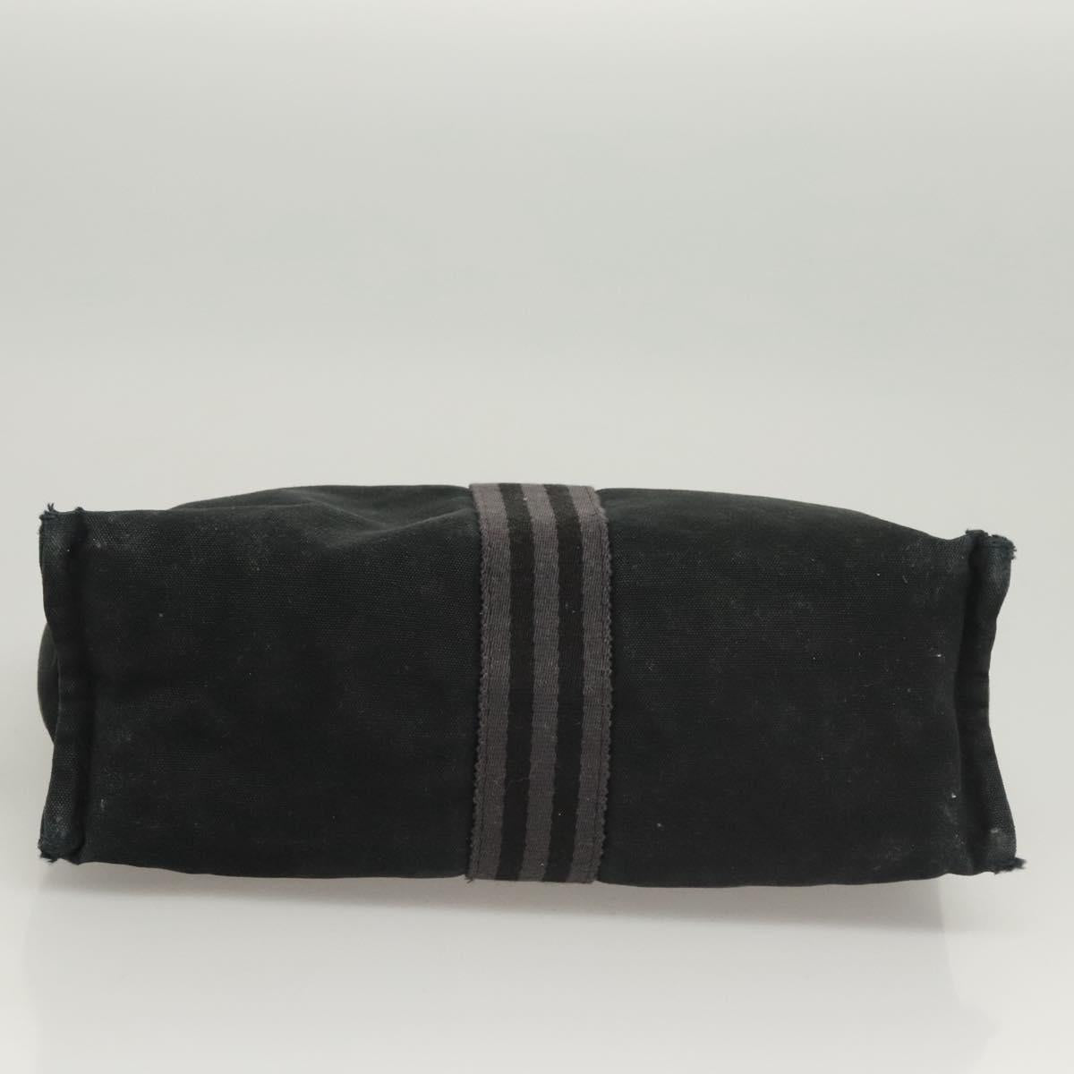 HERMES Fourre Tout Clutch Bag Canvas Black Auth ti3076