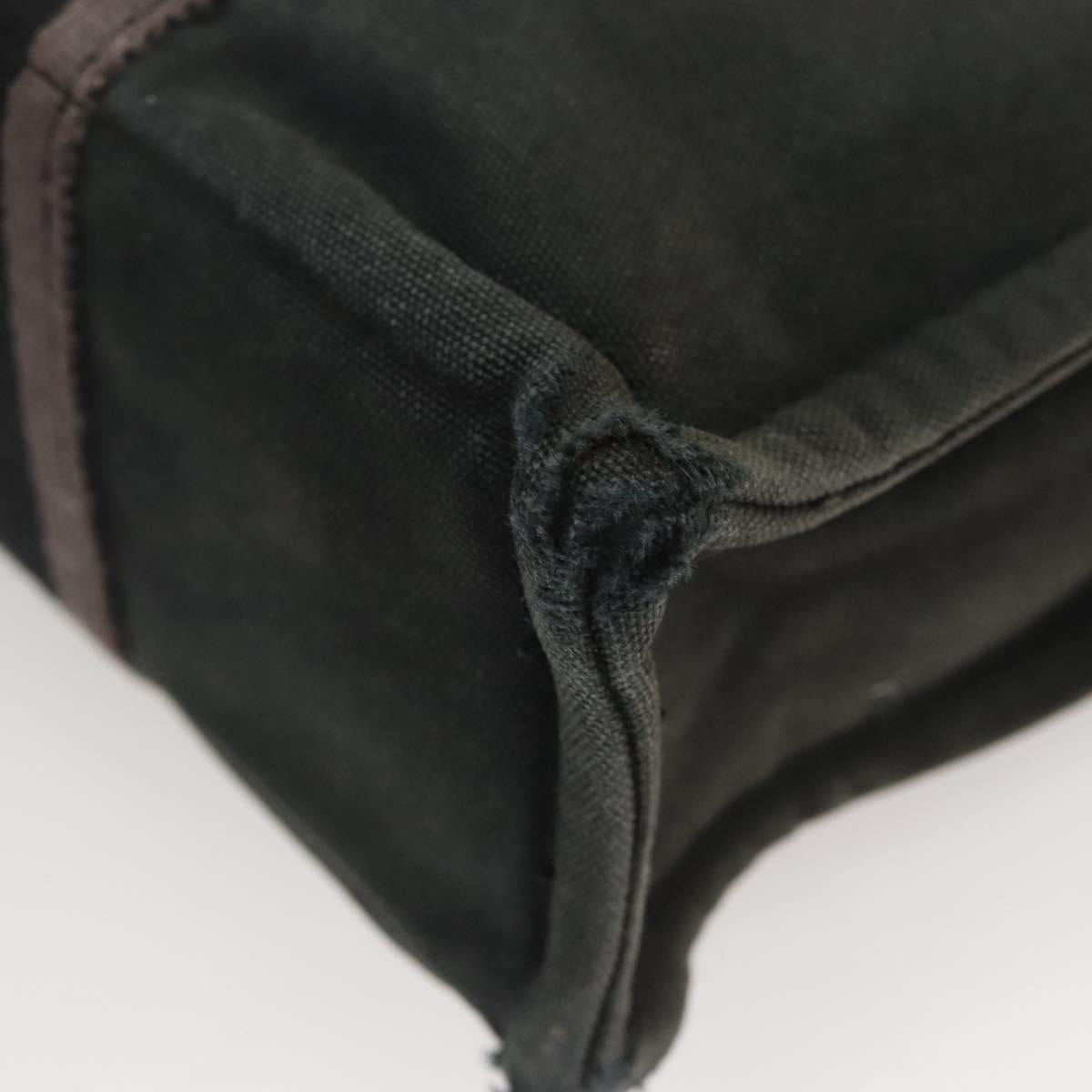 HERMES Fourre Tout PM Hand Bag Canvas Black Silver Auth ti3082