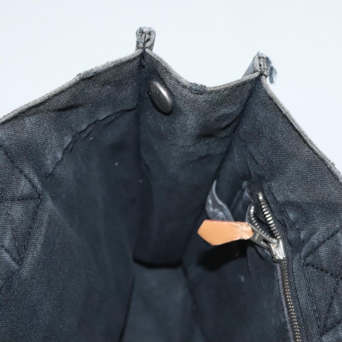 HERMES Fourre Tout PM Hand Bag Canvas Black Silver Auth ti3082