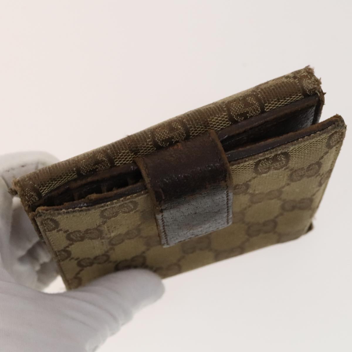 GUCCI GG Canvas Jackie Web Sherry Line Wallet 4Set Beige Red Auth ti3092