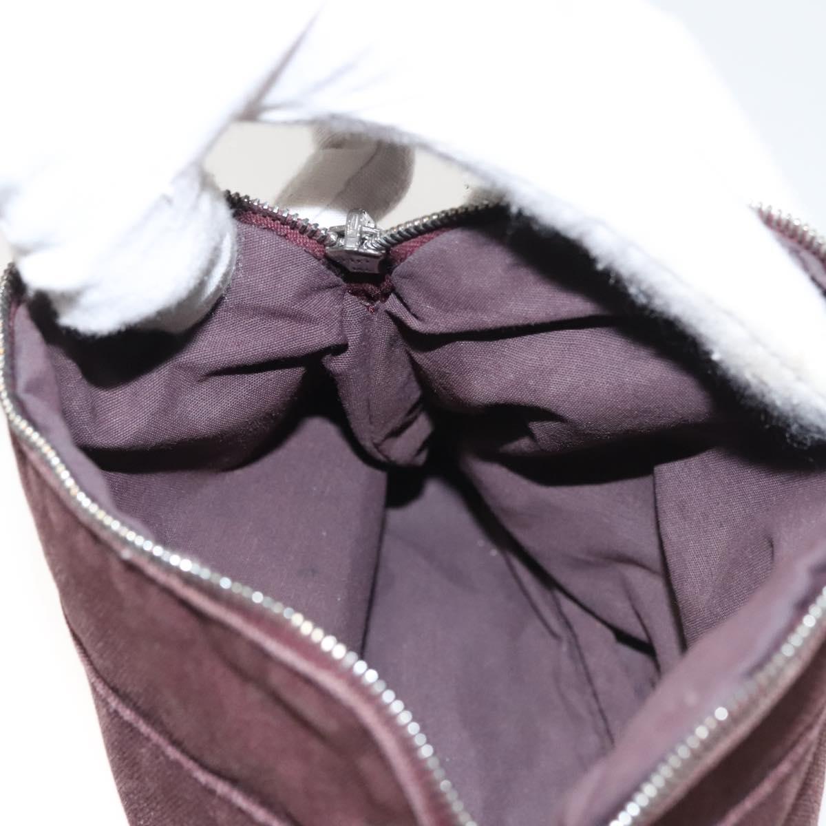 HERMES Bolide PM Pouch Canvas Brown Silver Auth ti3093