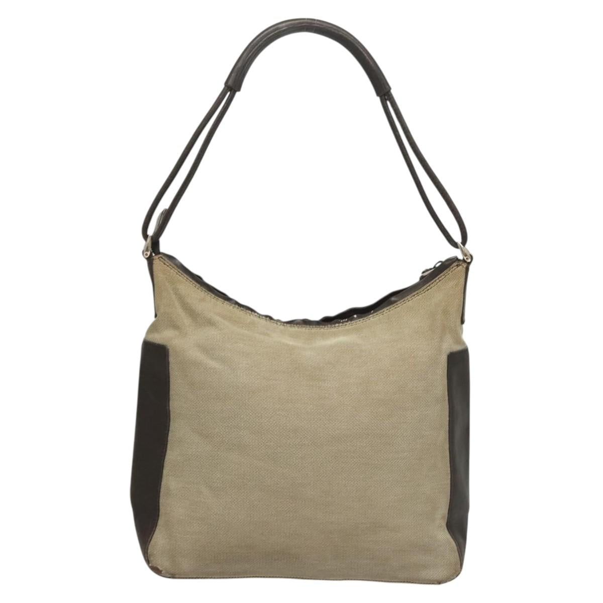 GUCCI Shoulder Bag Canvas Gray Silver 77112 Auth ti3094