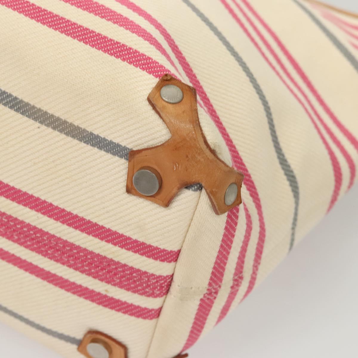 BURBERRY Blue Label Shoulder Bag Canvas White Pink Silver Auth ti3095