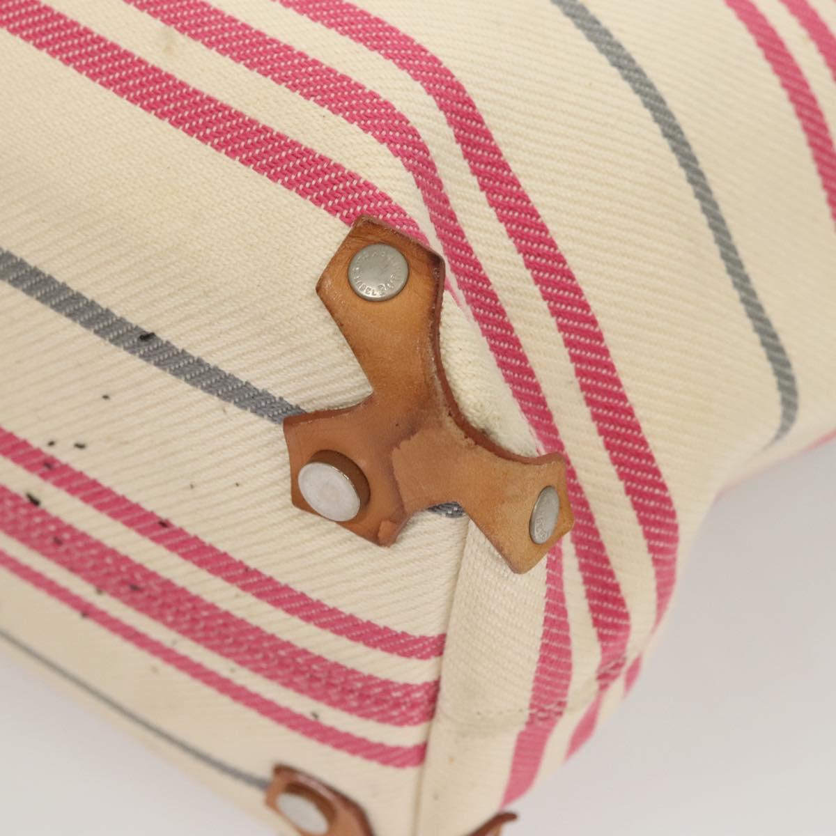 BURBERRY Blue Label Shoulder Bag Canvas White Pink Silver Auth ti3095