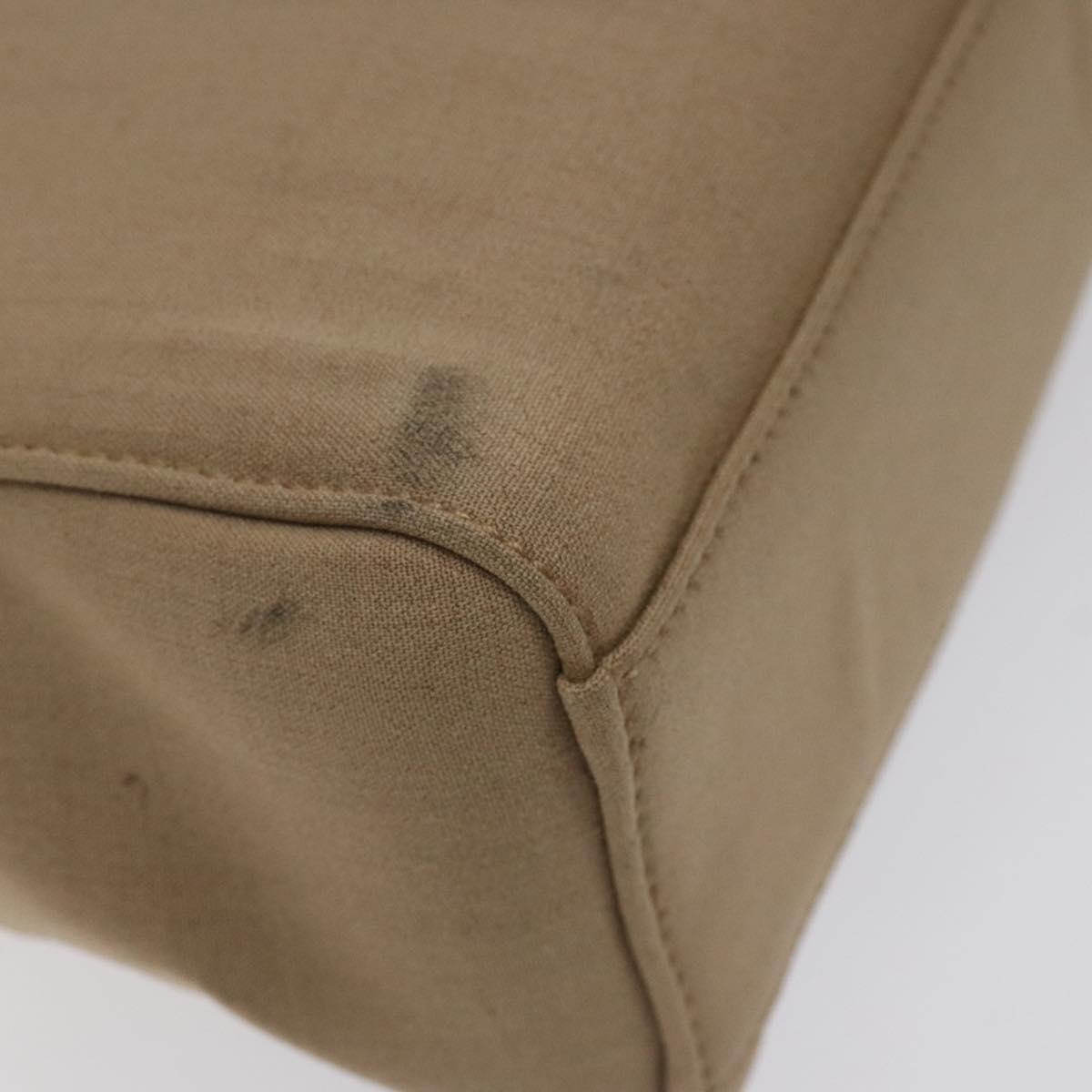 PRADA Sports Hand Bag Nylon Beige Silver Auth ti3096