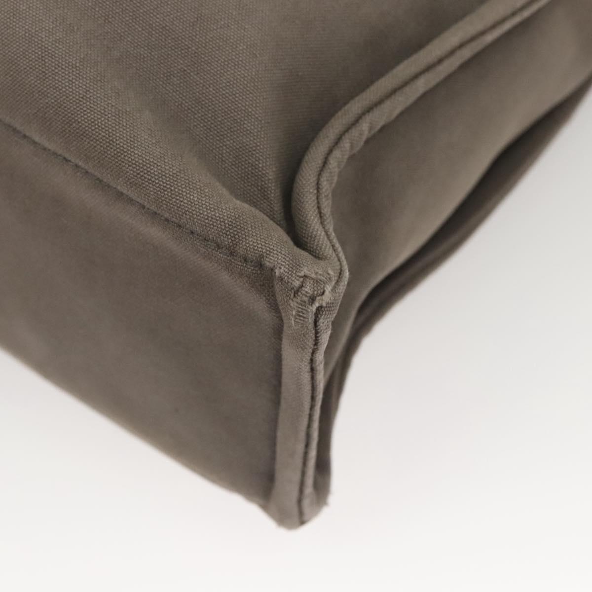 HERMES Fourre Tout MM Hand Bag Canvas Gray Silver Auth ti3097