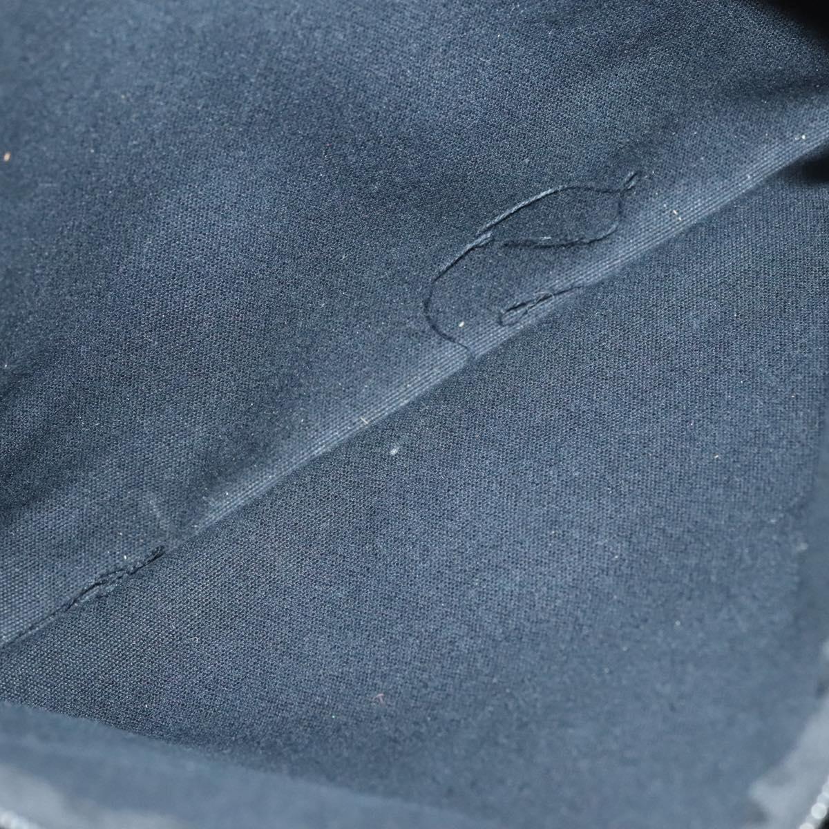 HERMES Fourre Tout MM Hand Bag Canvas Black Silver Auth ti3098