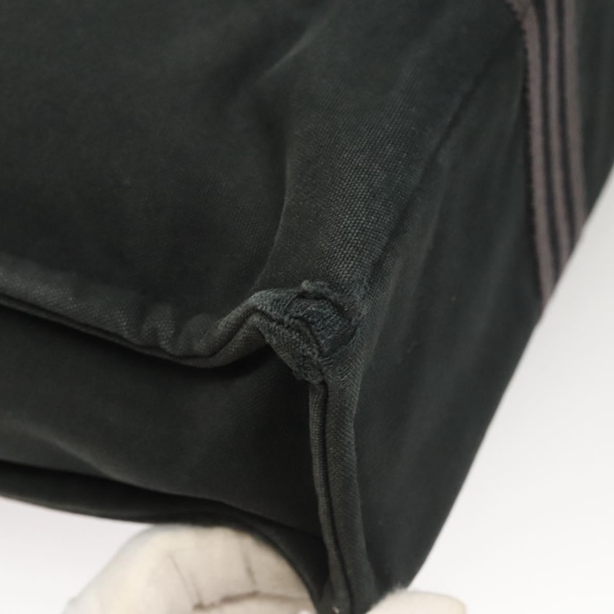 HERMES Fourre Tout MM Hand Bag Canvas Black Silver Auth ti3099