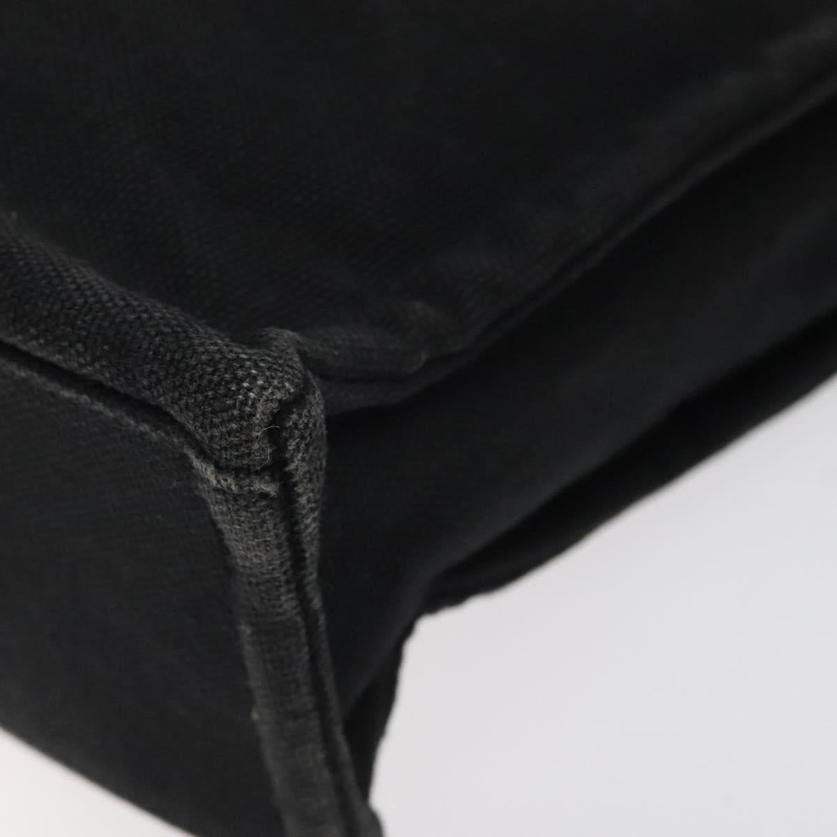 BURBERRY Nova Check Blue Label Tote Bag Canvas Nylon Black Silver Auth ti3101