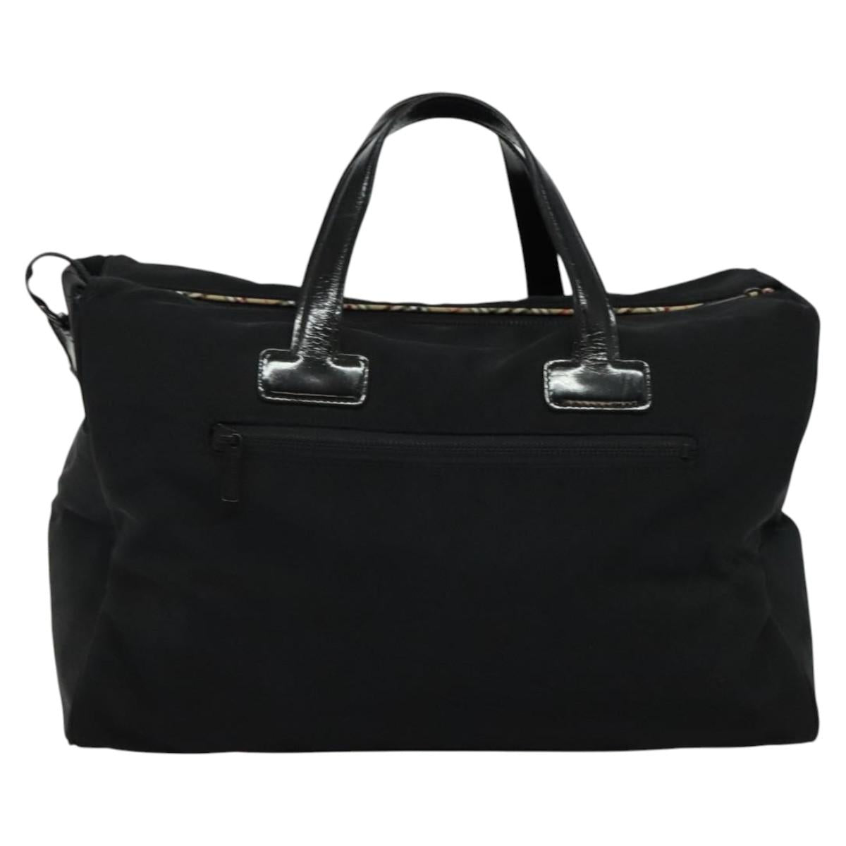 Burberrys Black label Hand Bag Canvas 2way Black Auth ti3104