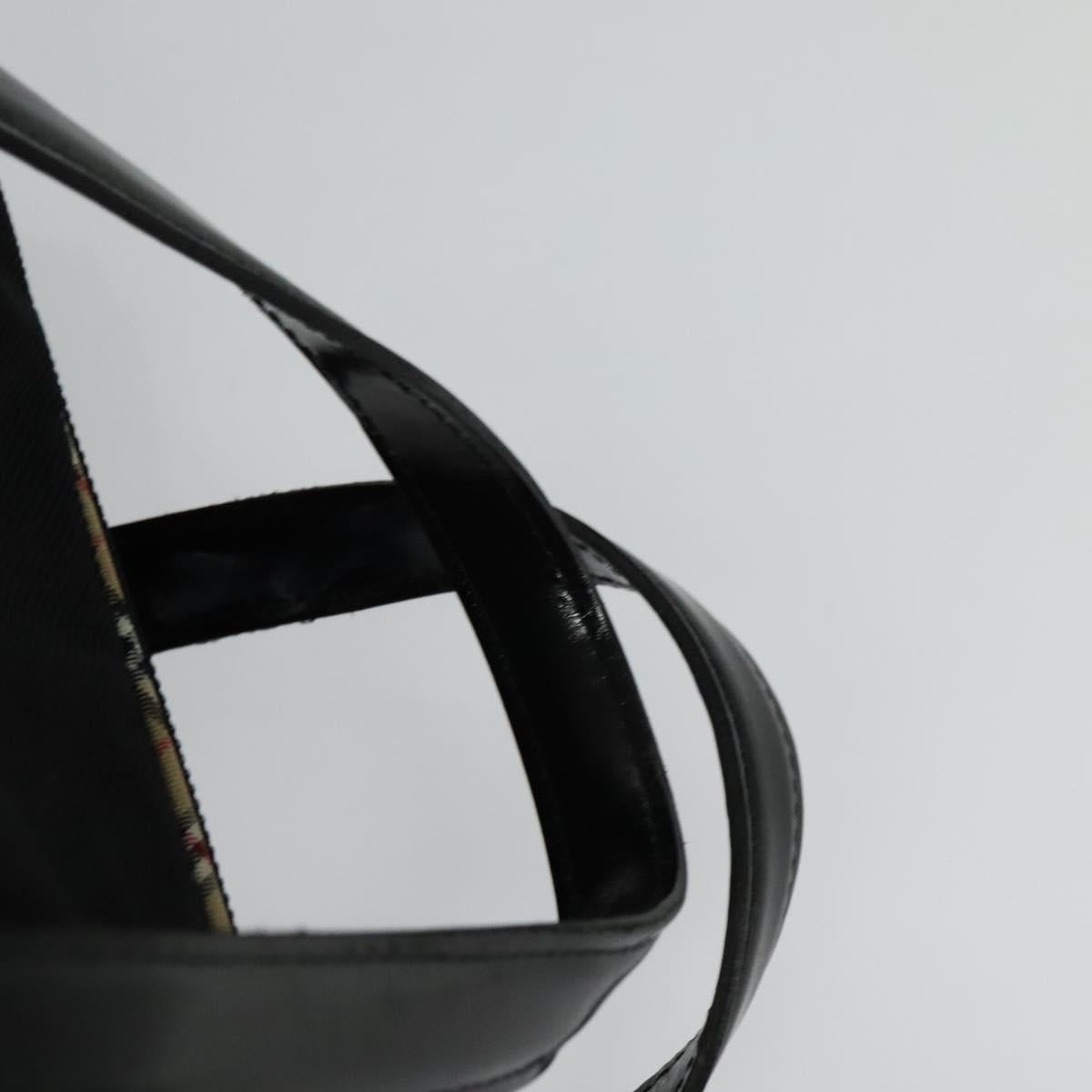 Burberrys Black label Hand Bag Canvas 2way Black Auth ti3104