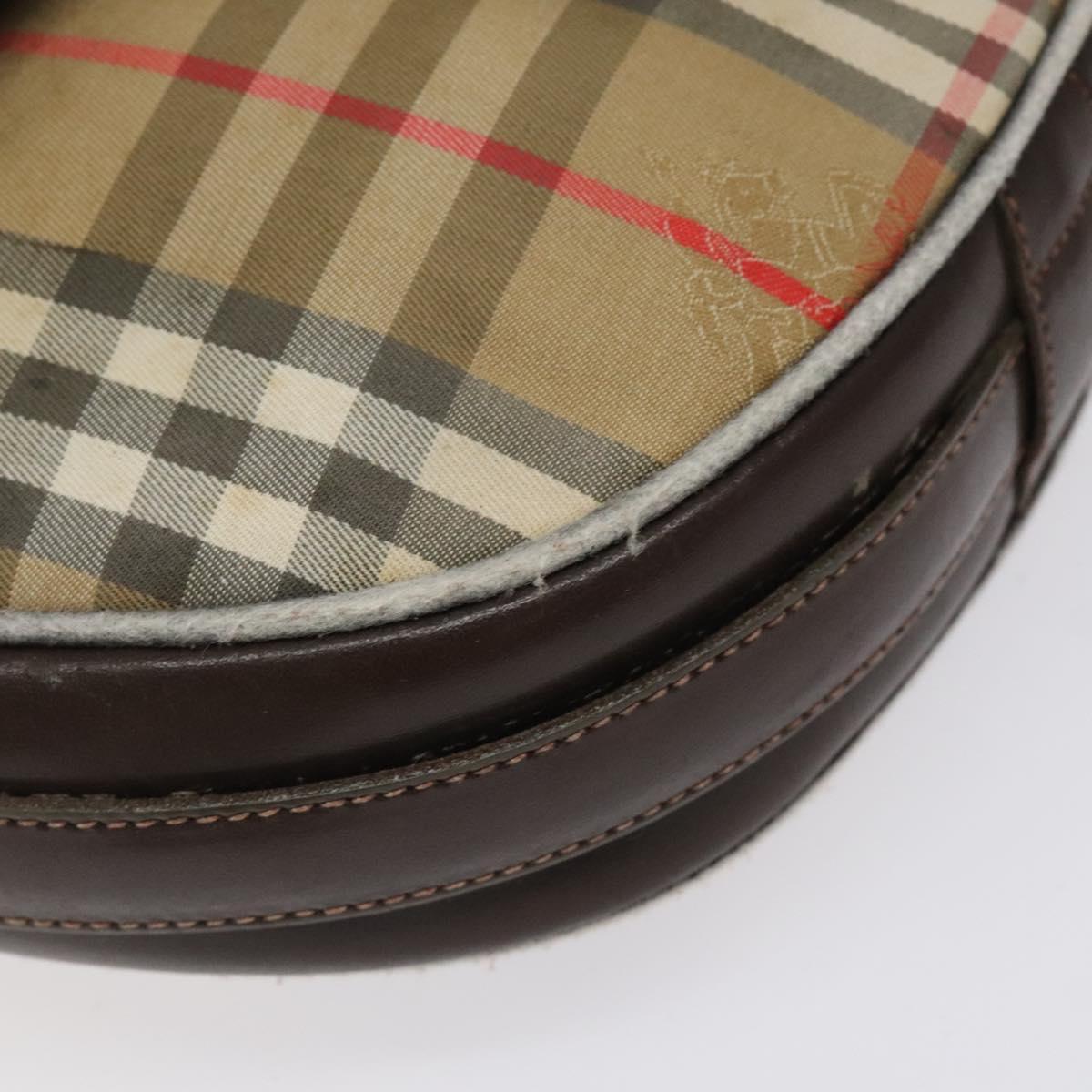 Burberrys Nova Check Shoulder Bag Canvas Beige Auth ti3106