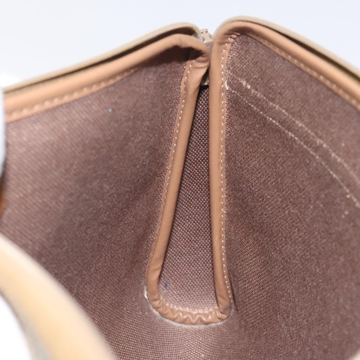 Christian Dior Honeycomb Canvas Clutch Bag PVC Beige Gold Auth ti3116