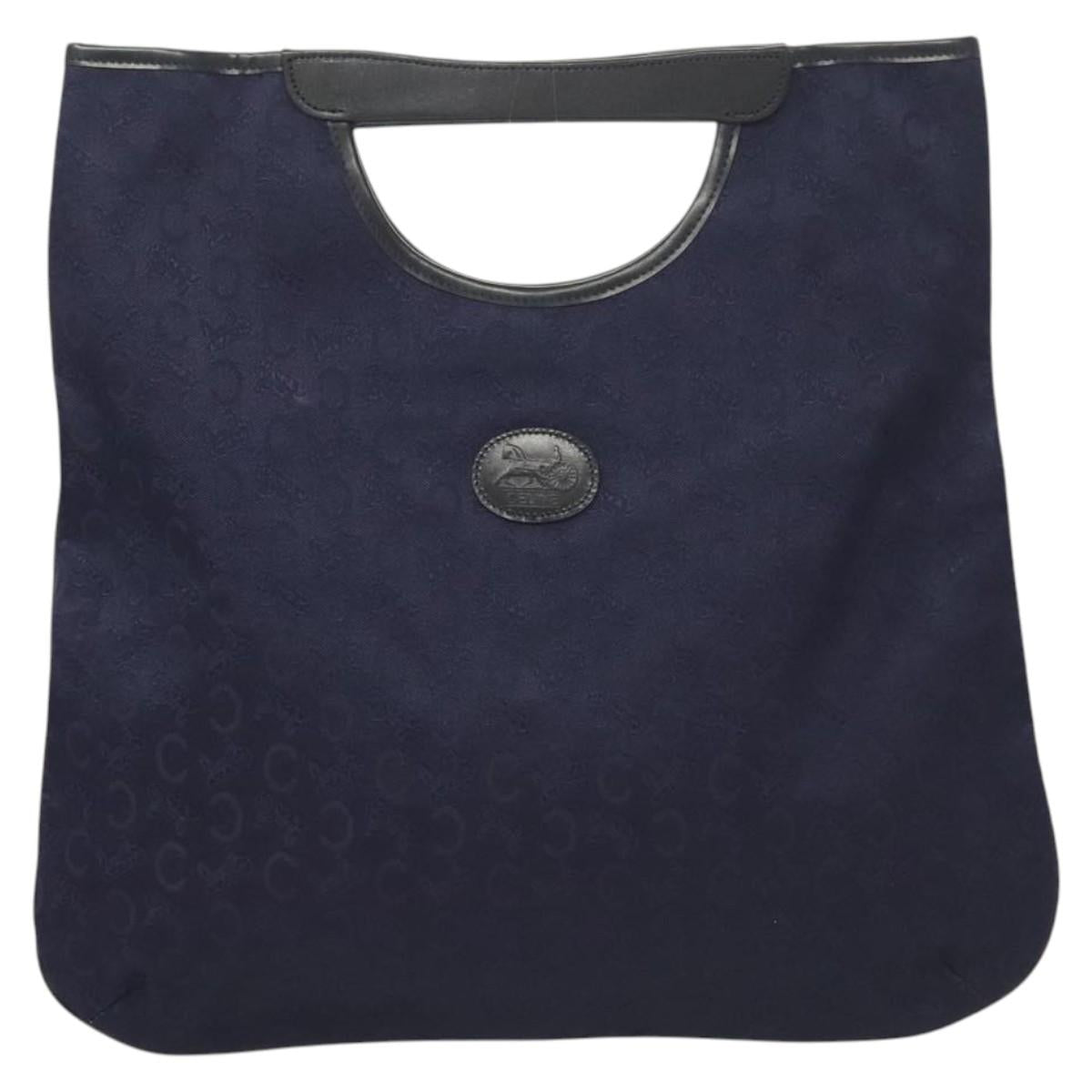 CELINE C Sulky Hand Bag Canvas Navy Auth ti3127