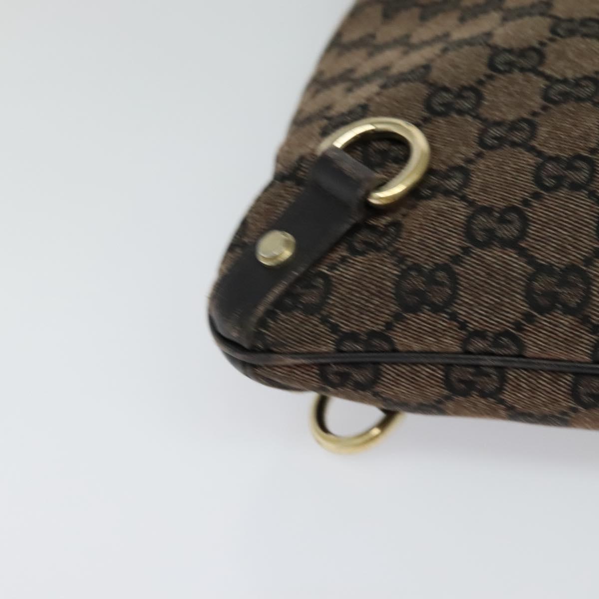 GUCCI GG Canvas Abbey Shoulder Bag Outlet Brown Gold 272400 Auth ti3133