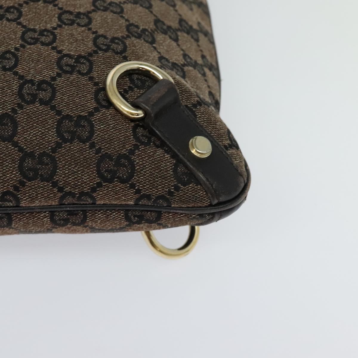 GUCCI GG Canvas Abbey Shoulder Bag Outlet Brown Gold 272400 Auth ti3133