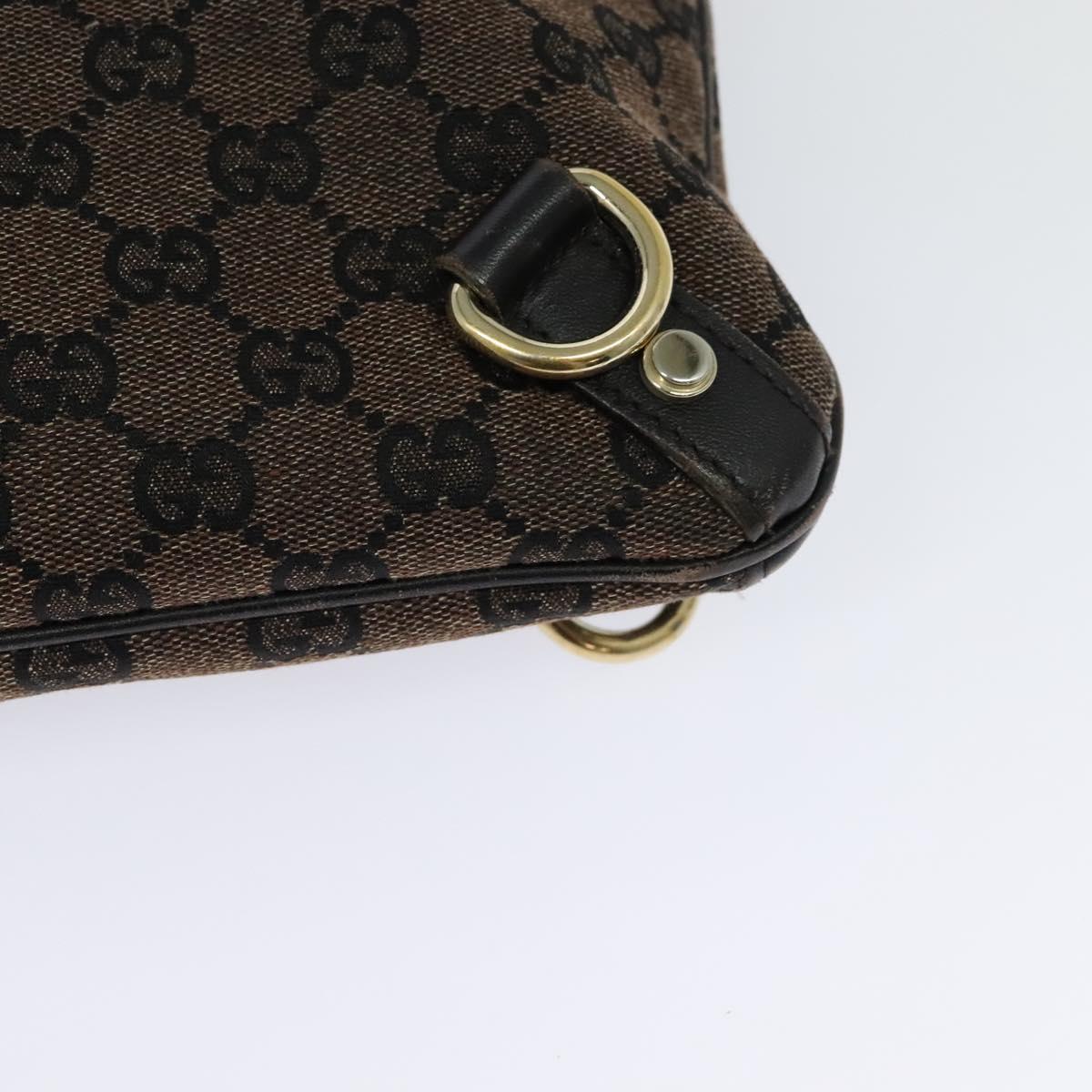 GUCCI GG Canvas Abbey Shoulder Bag Outlet Brown Gold 272400 Auth ti3133