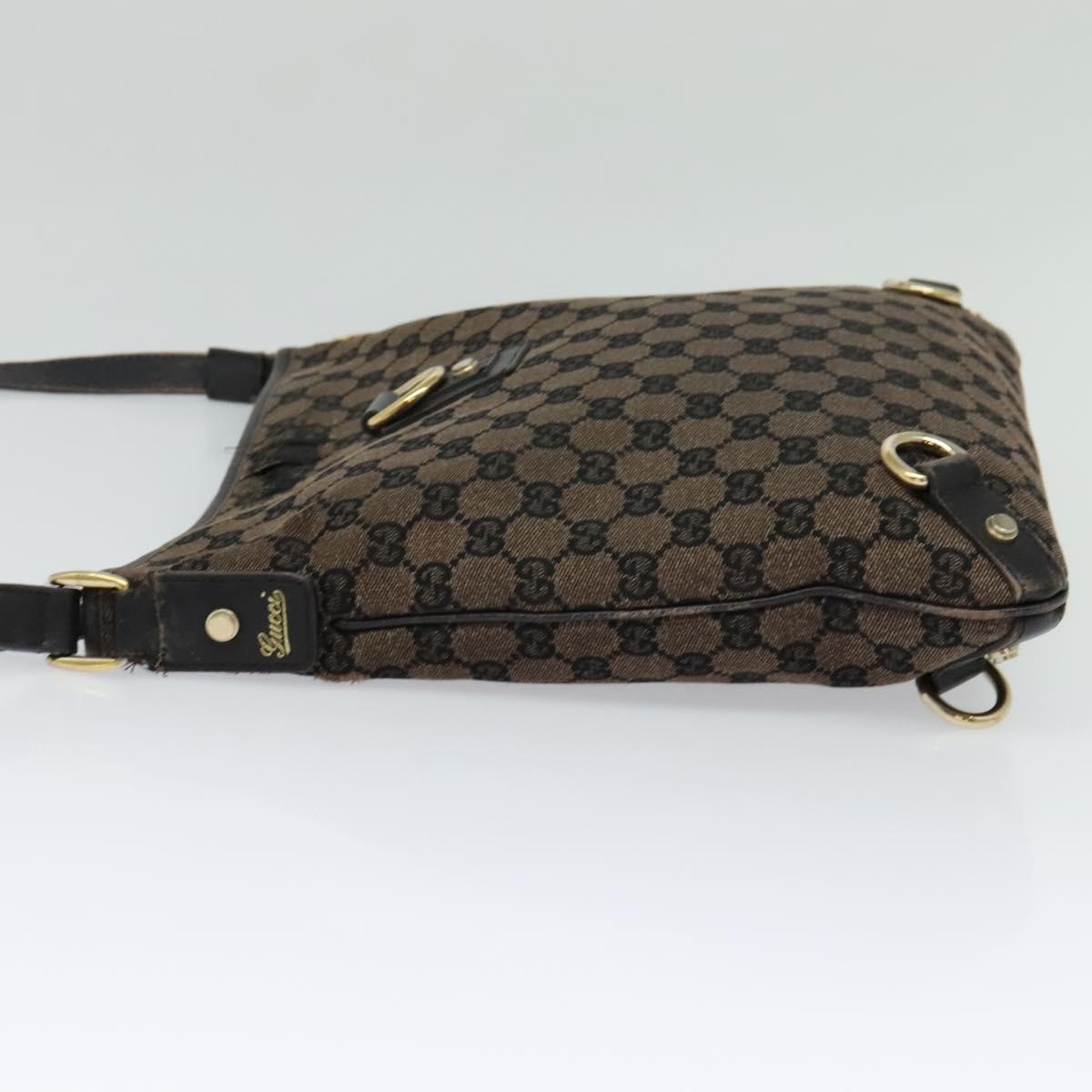 GUCCI GG Canvas Abbey Shoulder Bag Outlet Brown Gold 272400 Auth ti3133