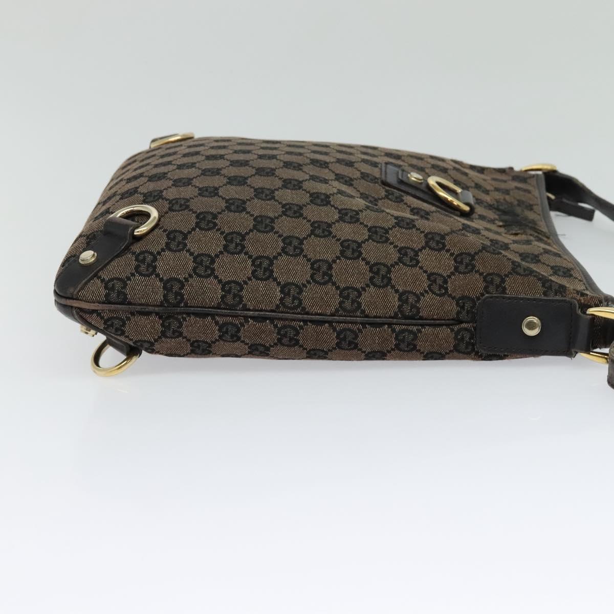 GUCCI GG Canvas Abbey Shoulder Bag Outlet Brown Gold 272400 Auth ti3133