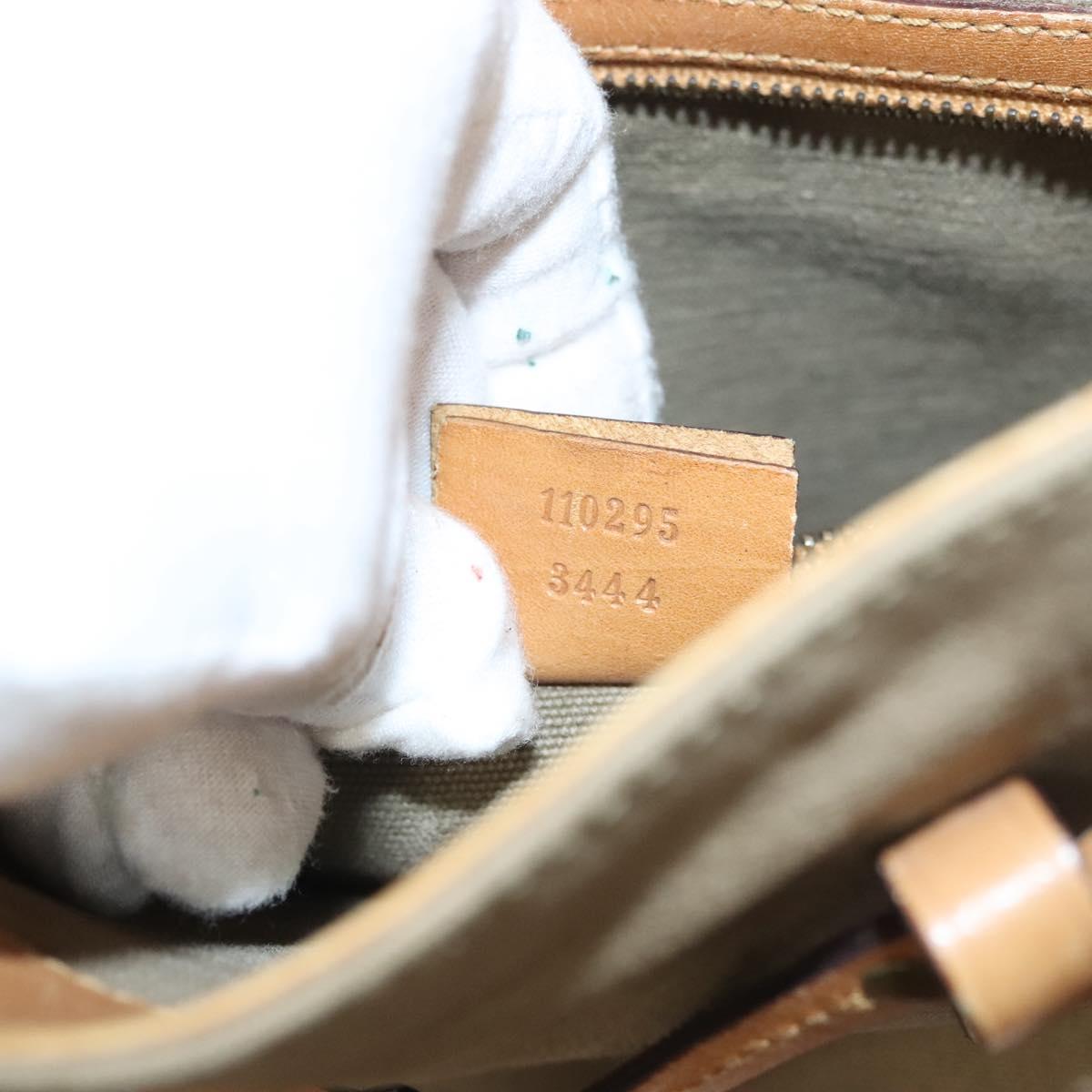 GUCCI Shoulder Bag Canvas Leather Beige Brown 110295 Auth ti3134