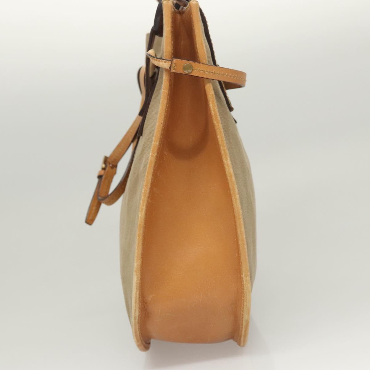 GUCCI Shoulder Bag Canvas Leather Beige Brown 110295 Auth ti3134