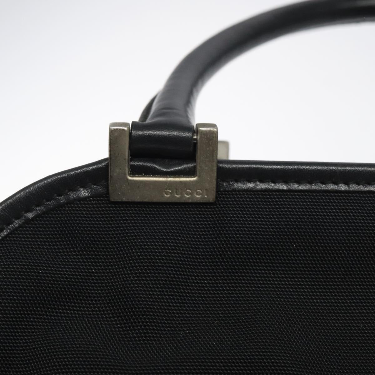 GUCCI Jackie Hand Bag Nylon Black Silver 002 1071 Auth ti3135