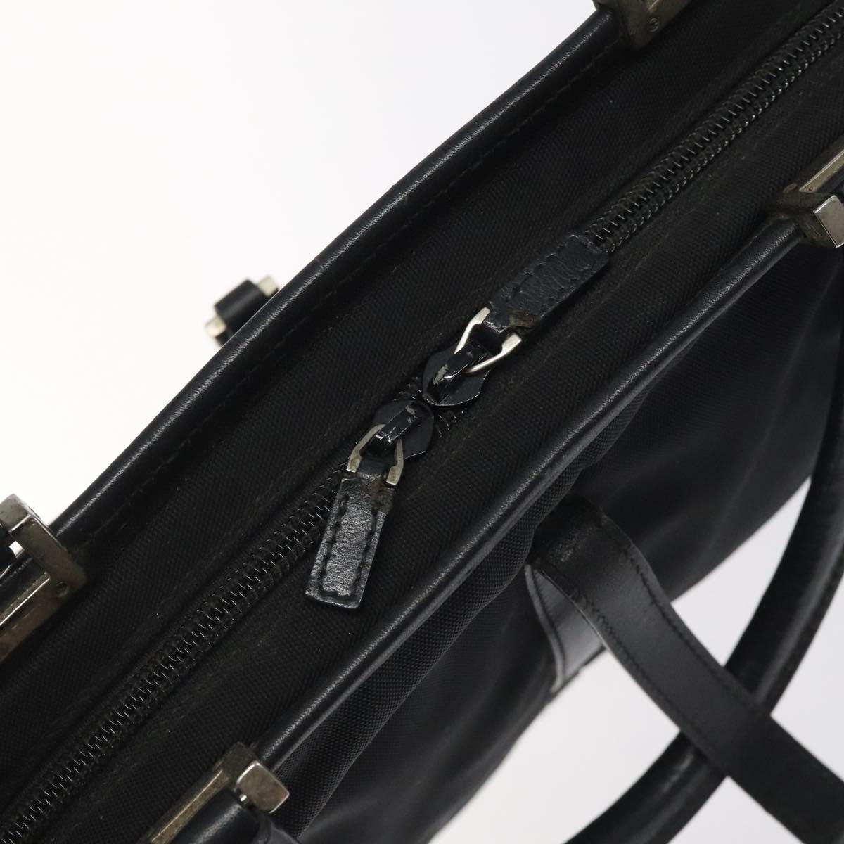 GUCCI Jackie Hand Bag Nylon Black Silver 002 1071 Auth ti3135