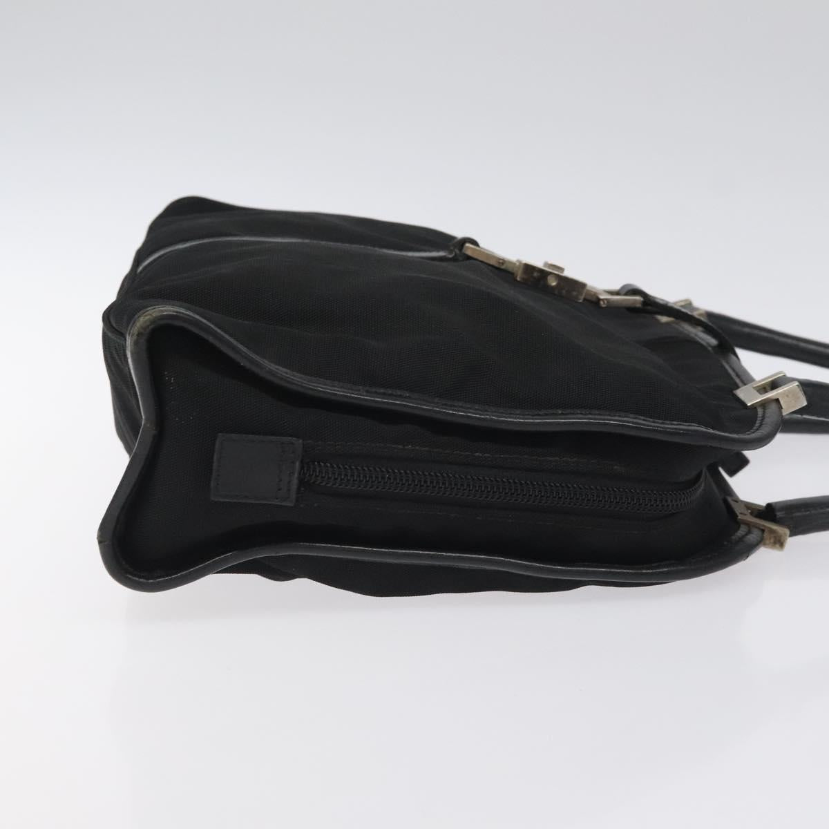 GUCCI Jackie Hand Bag Nylon Black Silver 002 1071 Auth ti3135