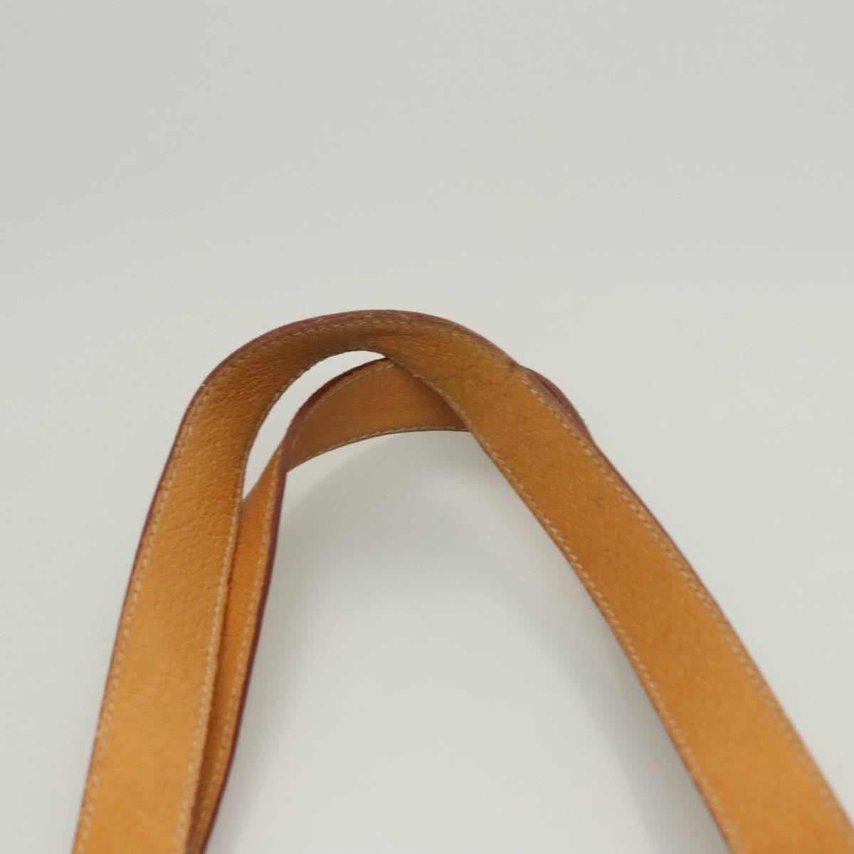 PRADA Tote Bag Canvas Leather Beige Silver Auth ti3142