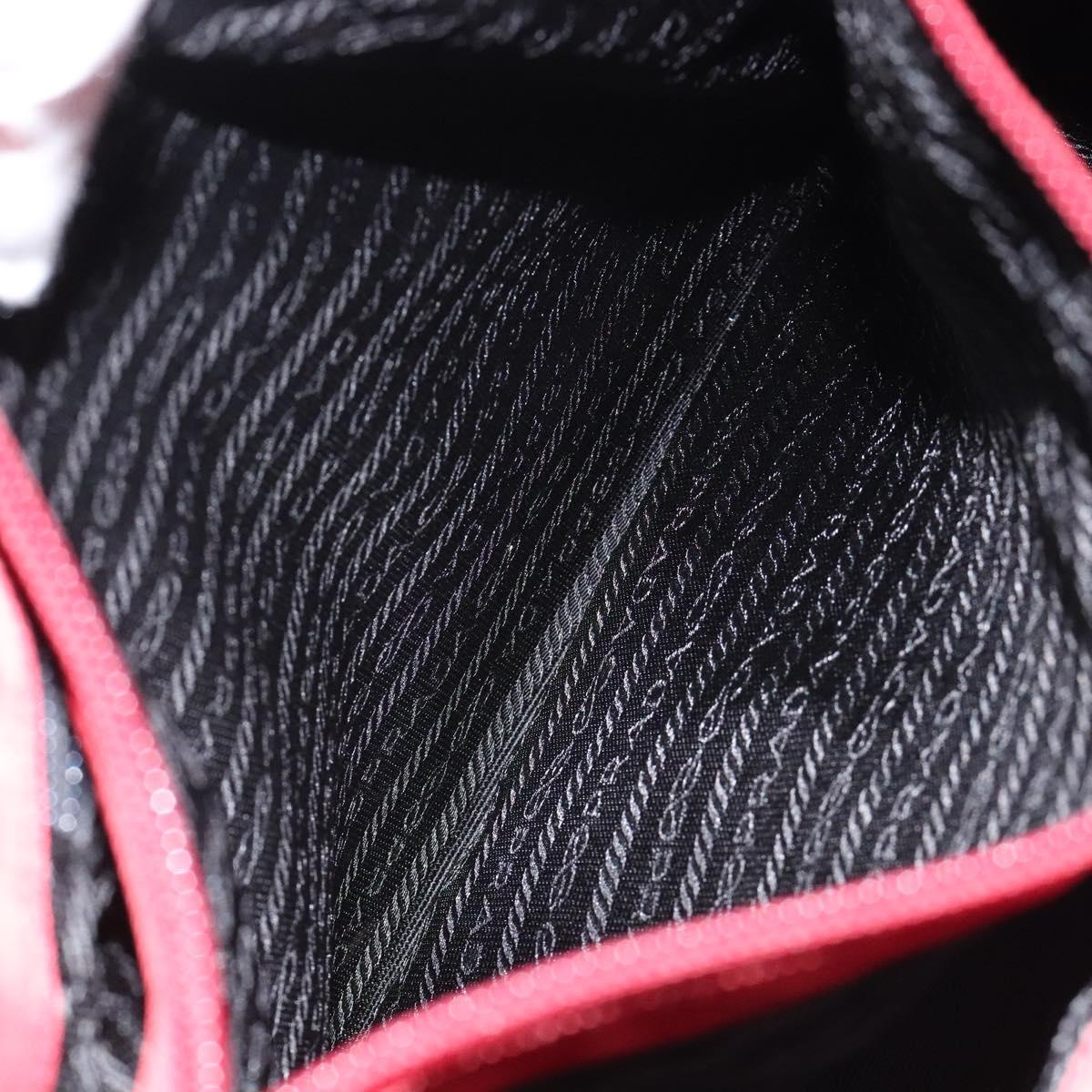 PRADA Hand Bag Nylon Red Silver Auth ti3144