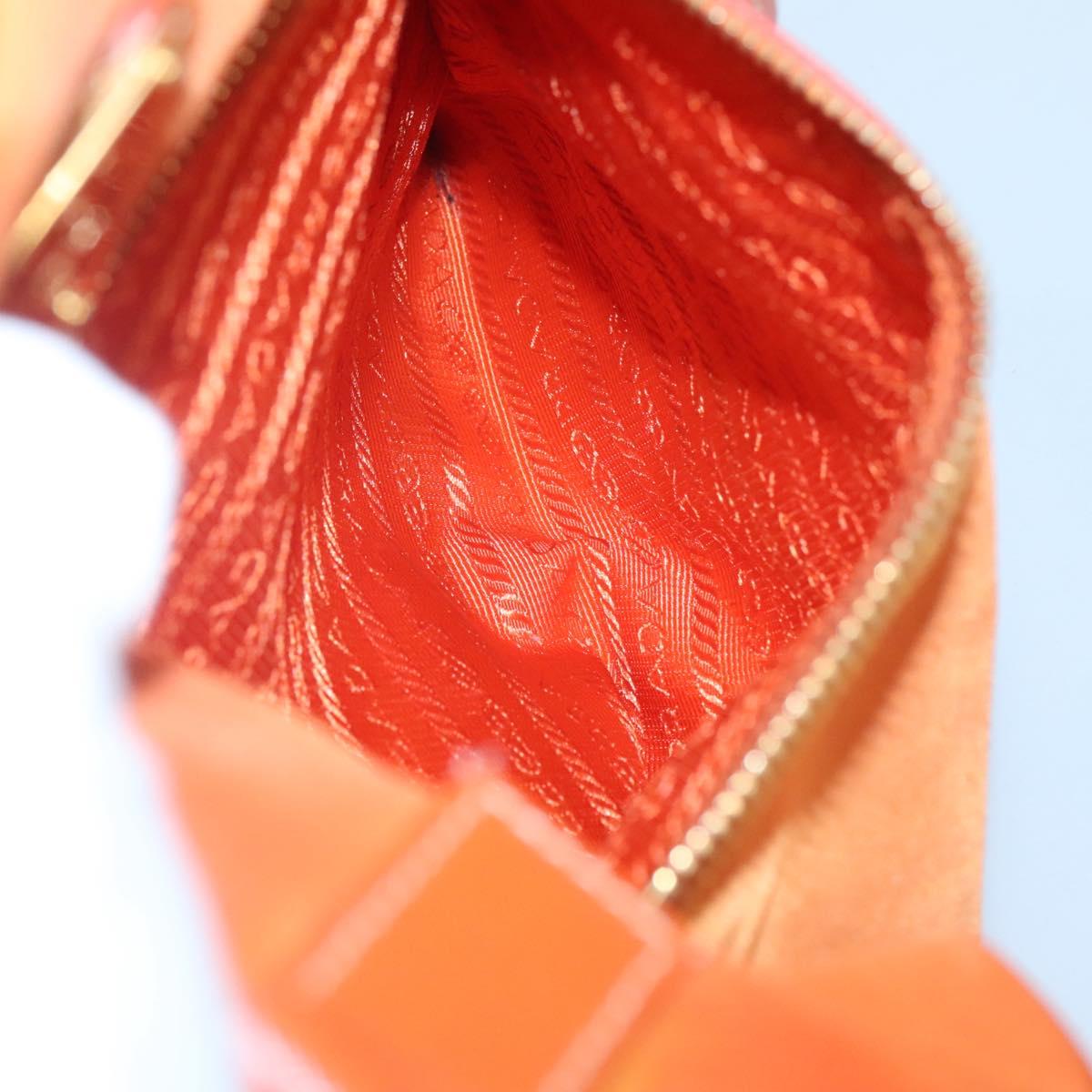 PRADA Tote Bag Nylon Orange Gold Auth ti3145