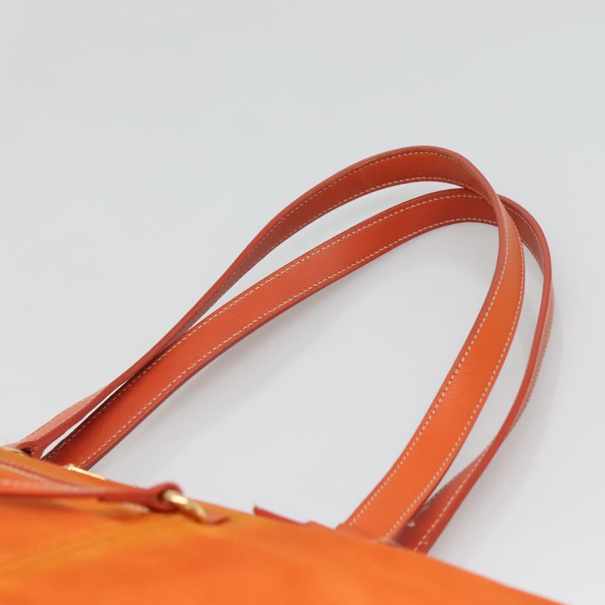 PRADA Tote Bag Nylon Orange Gold Auth ti3145