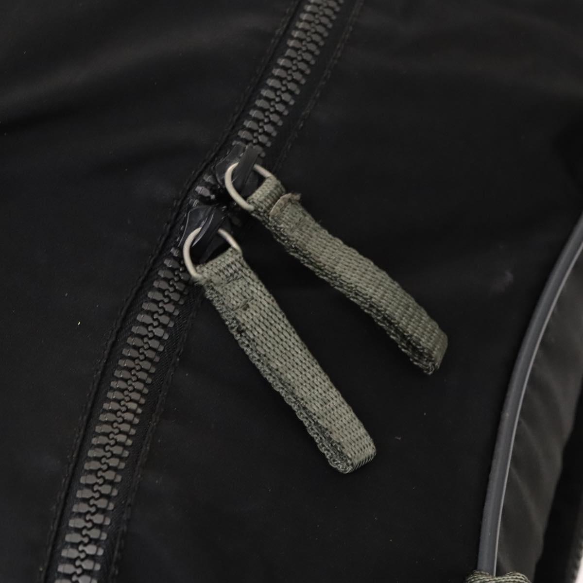 PRADA Sports Boston Bag Nylon Black Silver Auth ti3146