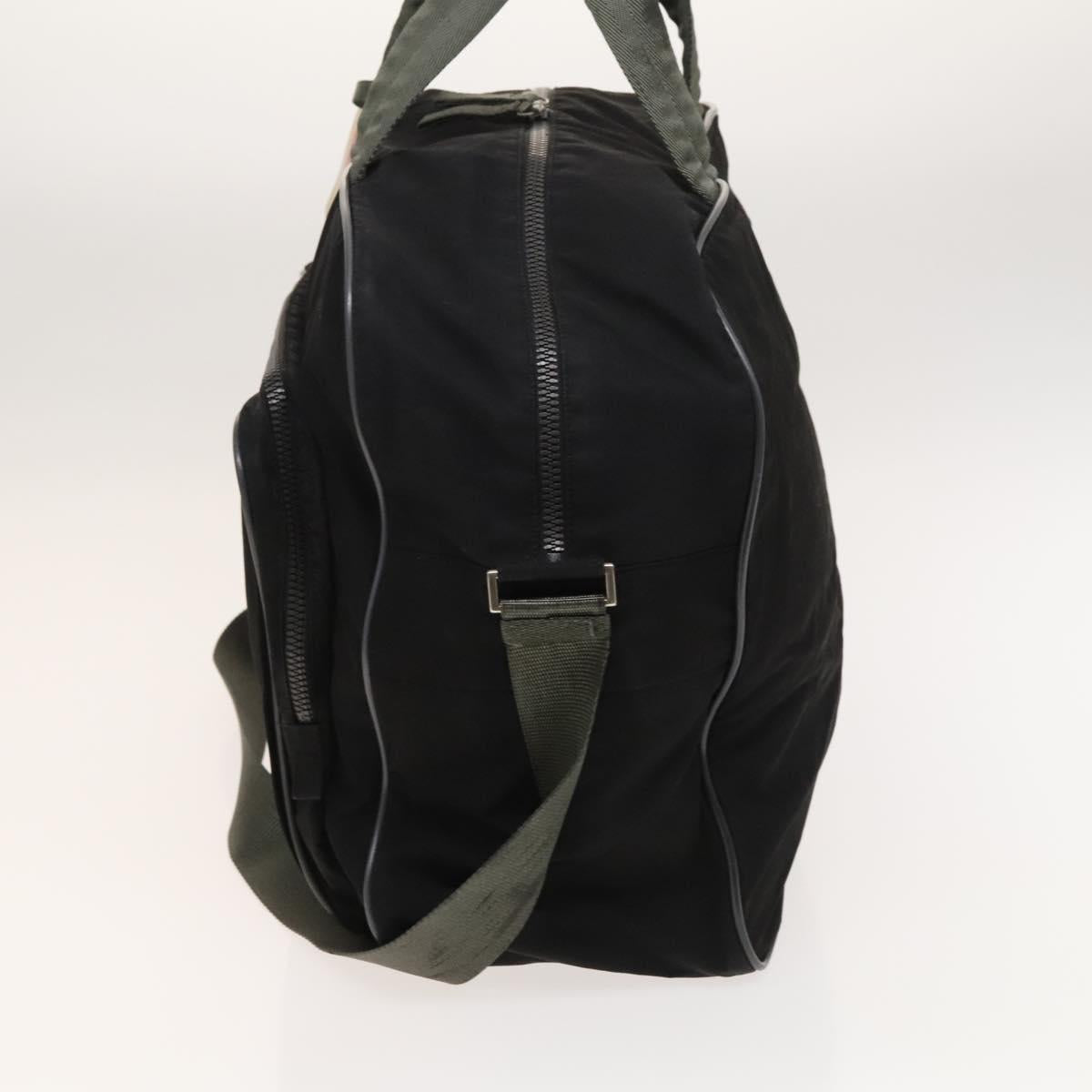 PRADA Sports Boston Bag Nylon Black Silver Auth ti3146