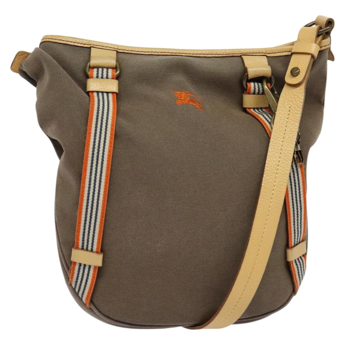 BURBERRY Blue Label Shoulder Bag Canvas Brown Auth ti3148