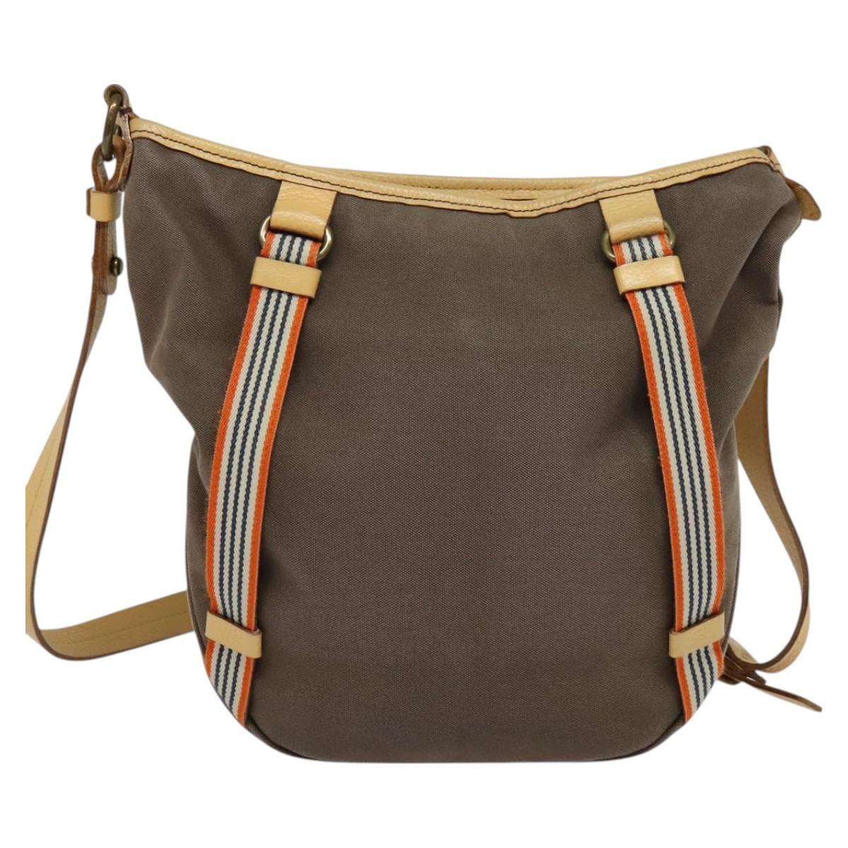 BURBERRY Blue Label Shoulder Bag Canvas Brown Auth ti3148