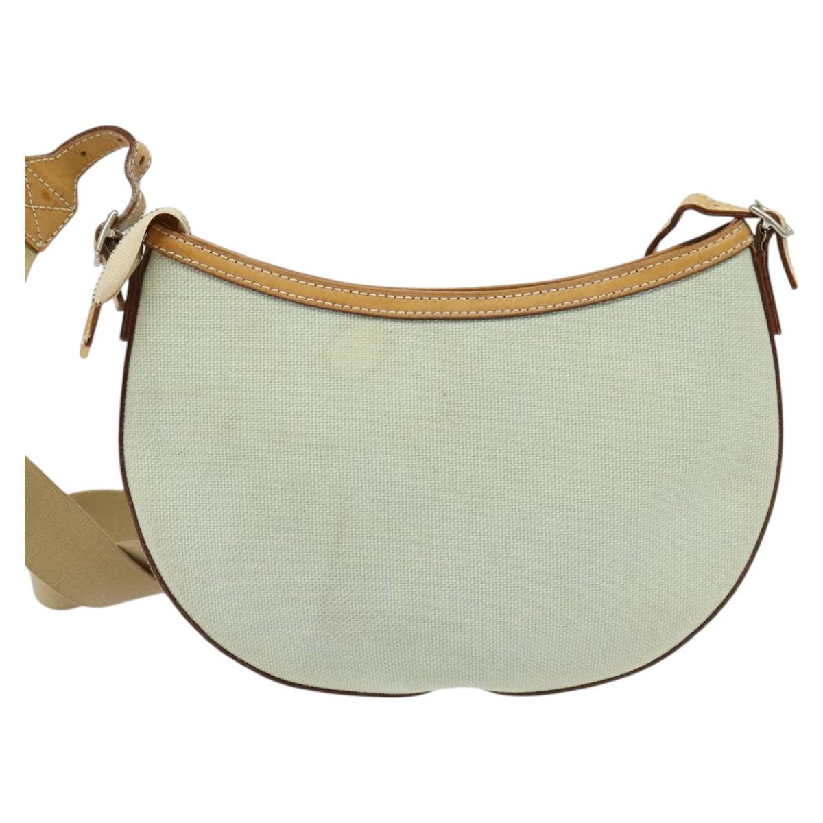 BURBERRY Blue Label Shoulder Bag Canvas Light Blue Silver Auth ti3149