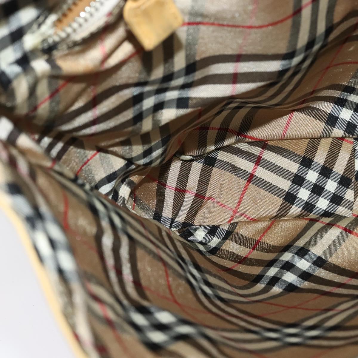 Burberrys Blue Label Shoulder Bag Suede Beige Silver Auth ti3150