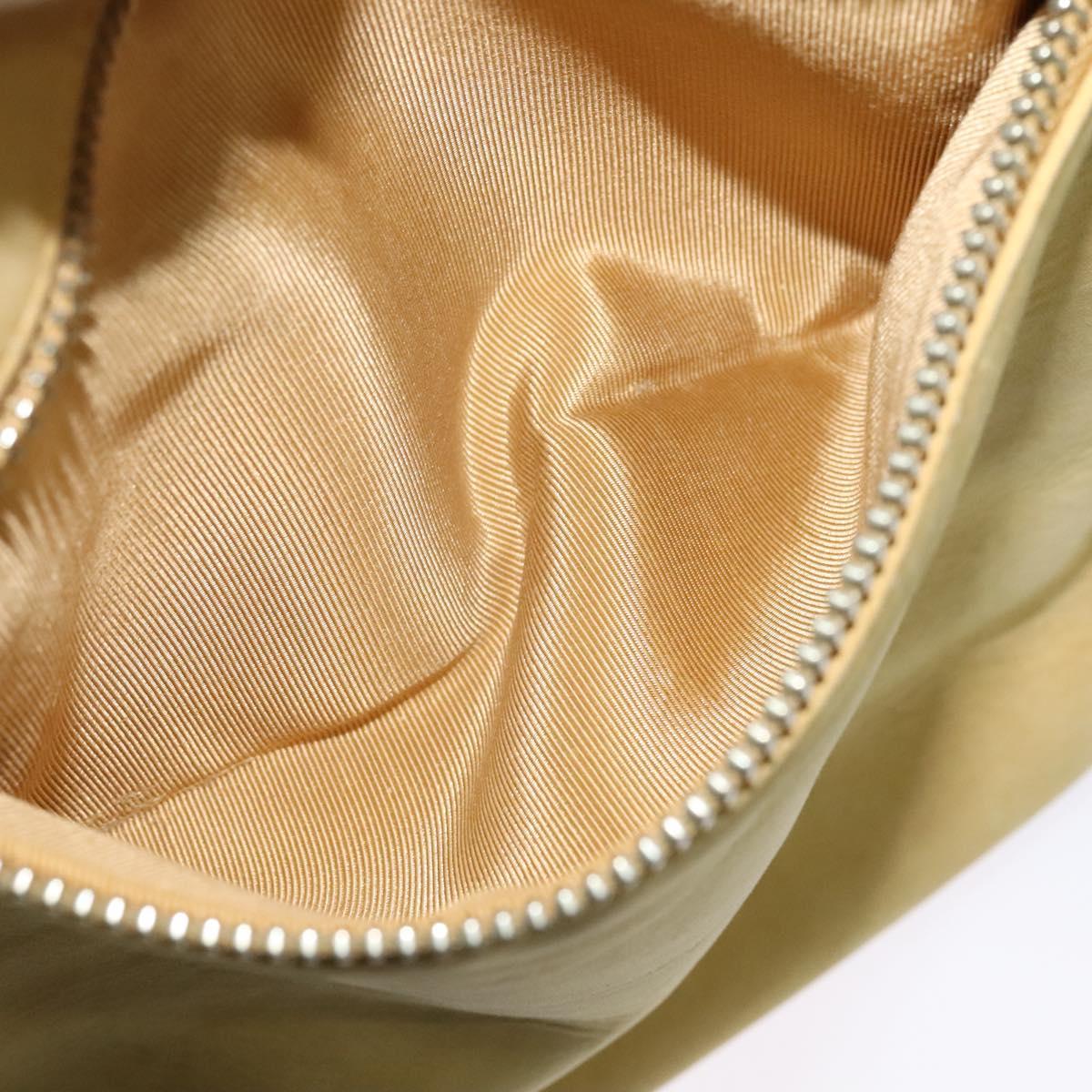 Burberrys Blue Label Shoulder Bag Suede Beige Silver Auth ti3150