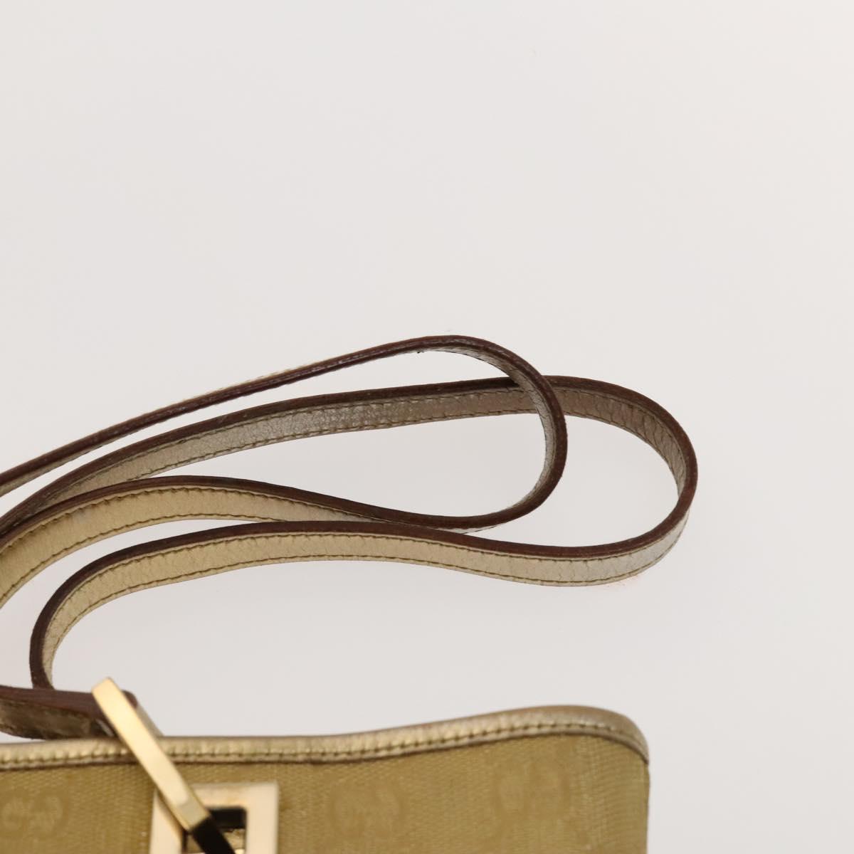 GUCCI GG Canvas Shoulder Bag 2Set Beige Gold Auth ti3169