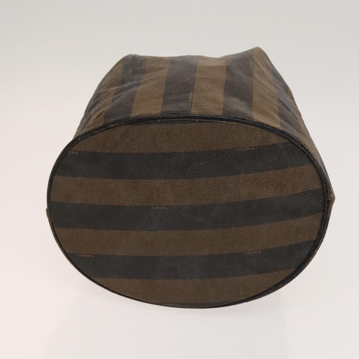 FENDI Pecan Canvas Clutch Bag PVC 4Set Black Brown Auth ti3173