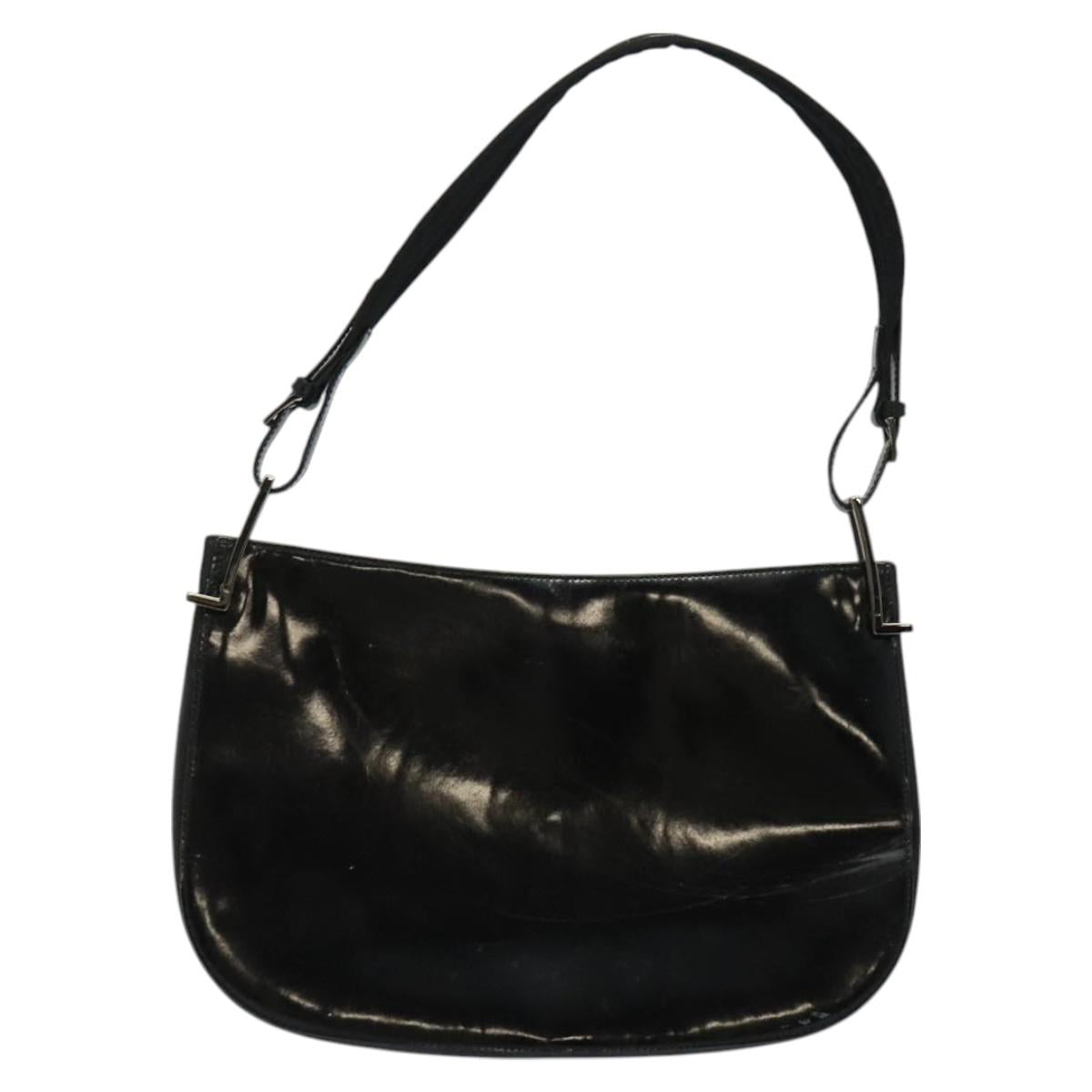 GUCCI Shoulder Bag Patent leather Black 001 3193 Auth ti3181
