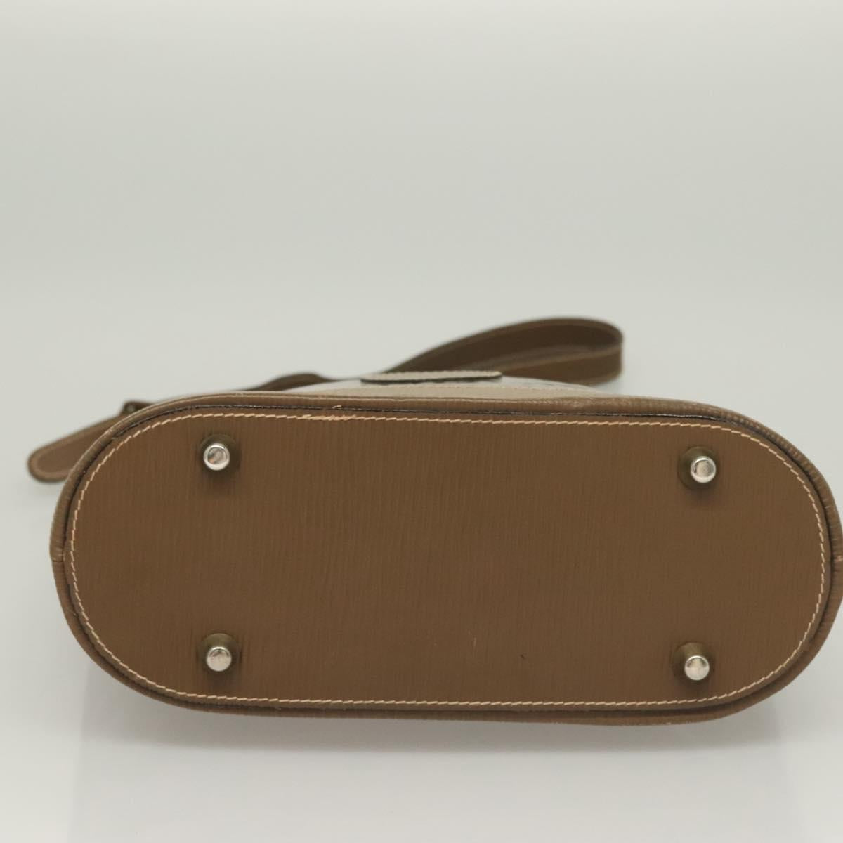 FENDI Zucchino Canvas Shoulder Bag Vintage Brown Auth ti3193