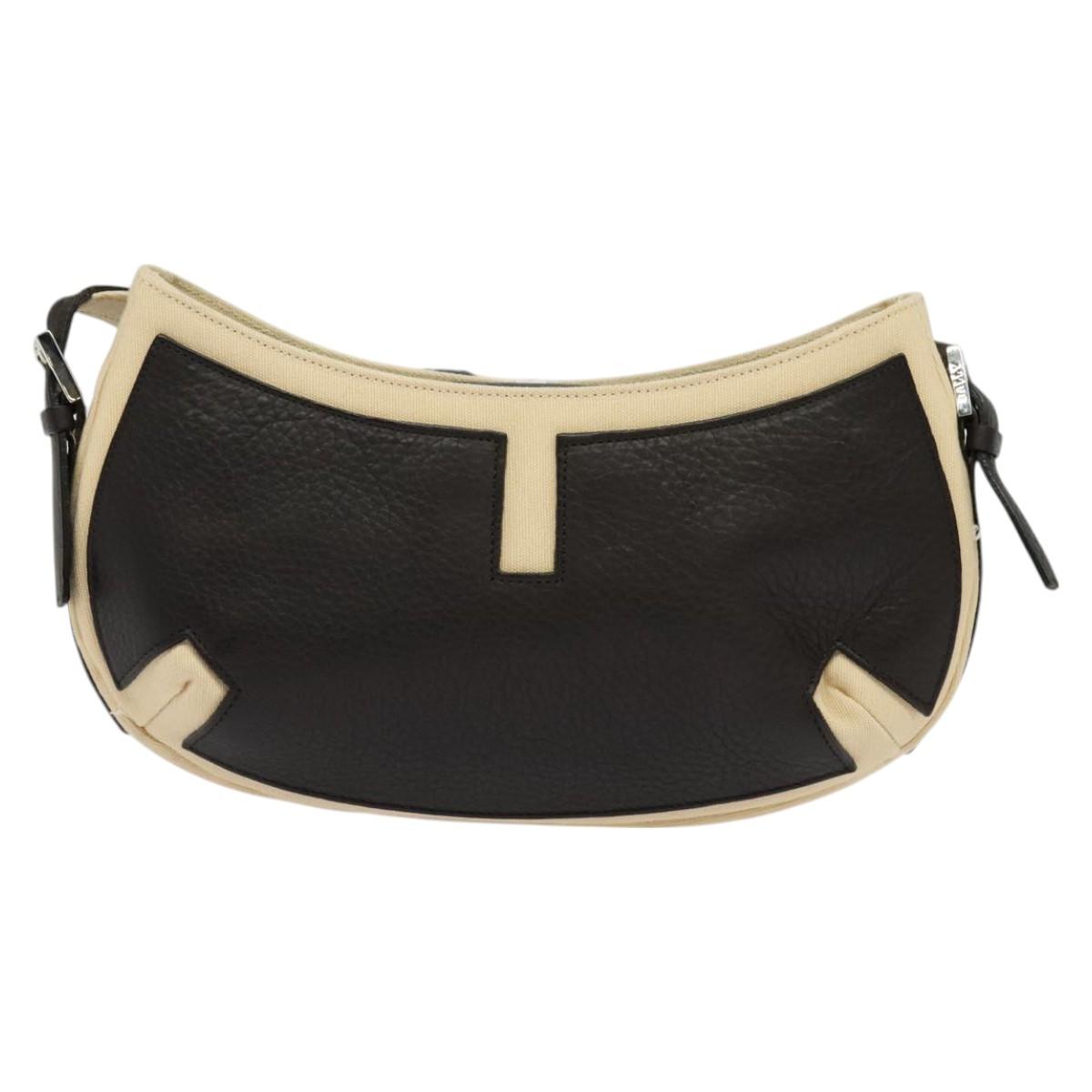 BALLY Shoulder Bag Leather Black Silver Auth ti3195