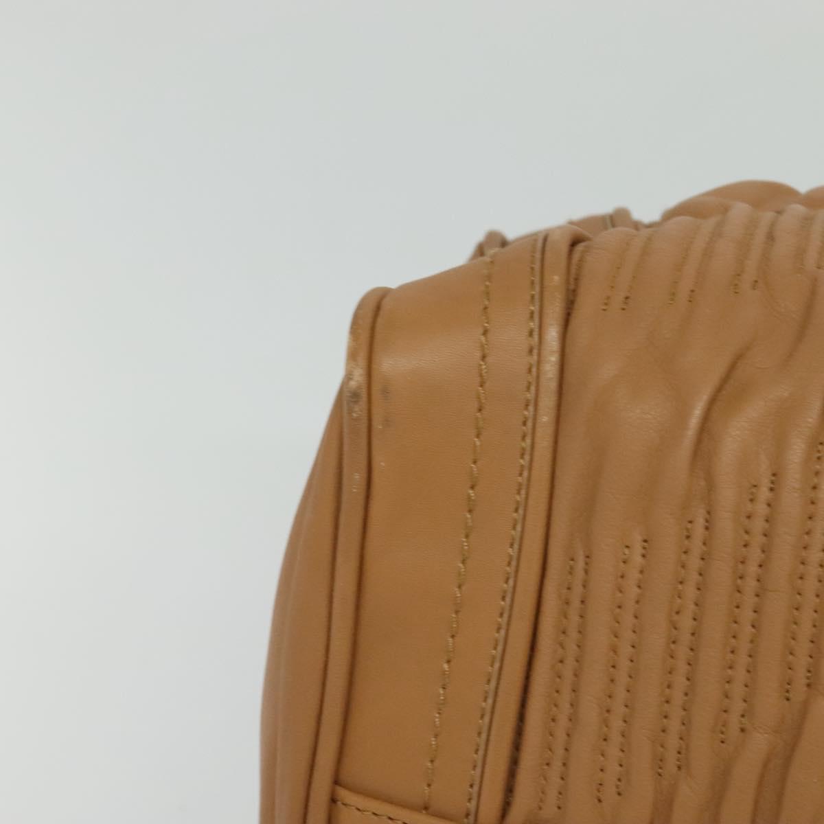 BALLY Hand Bag Leather Brown Gold Auth ti3209