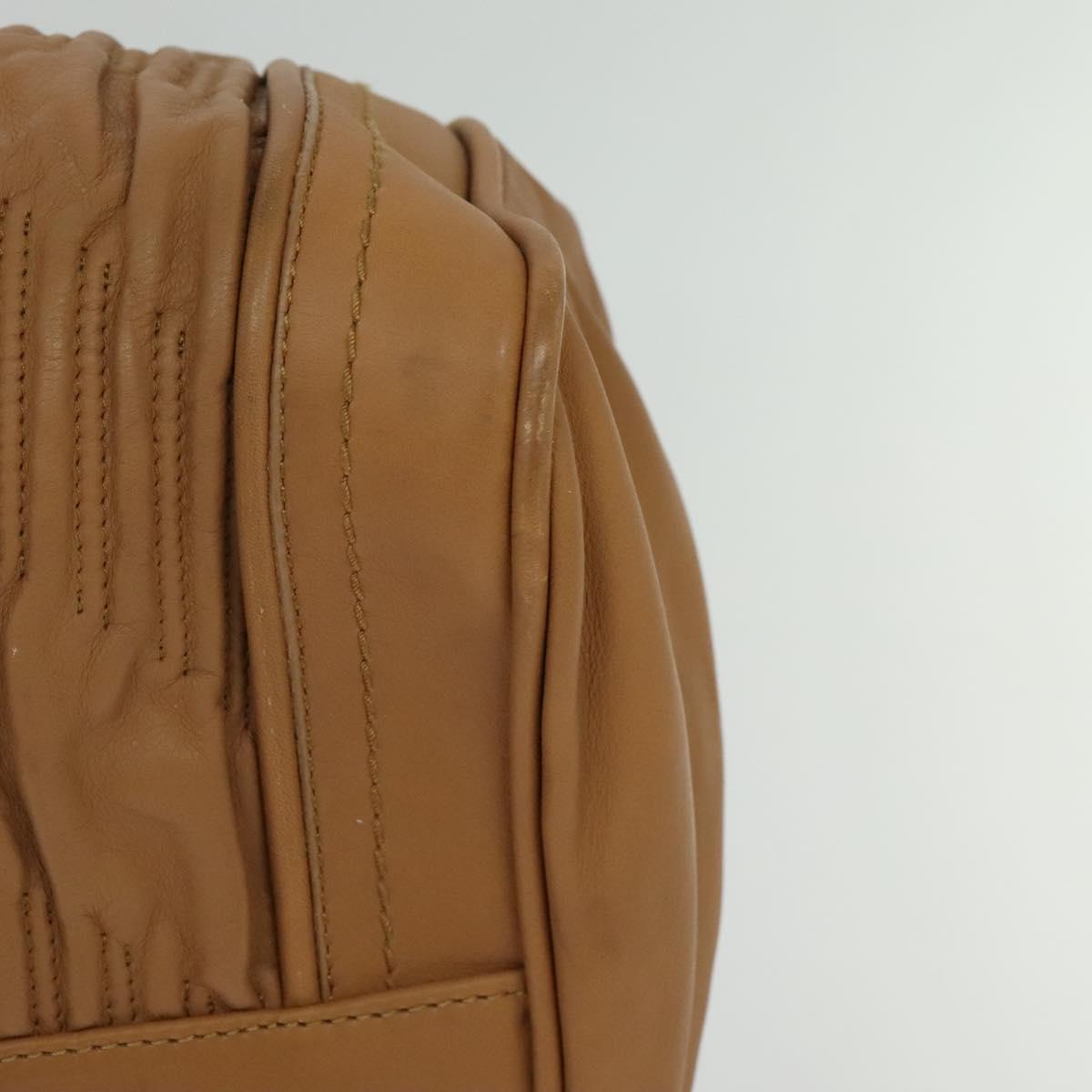 BALLY Hand Bag Leather Brown Gold Auth ti3209
