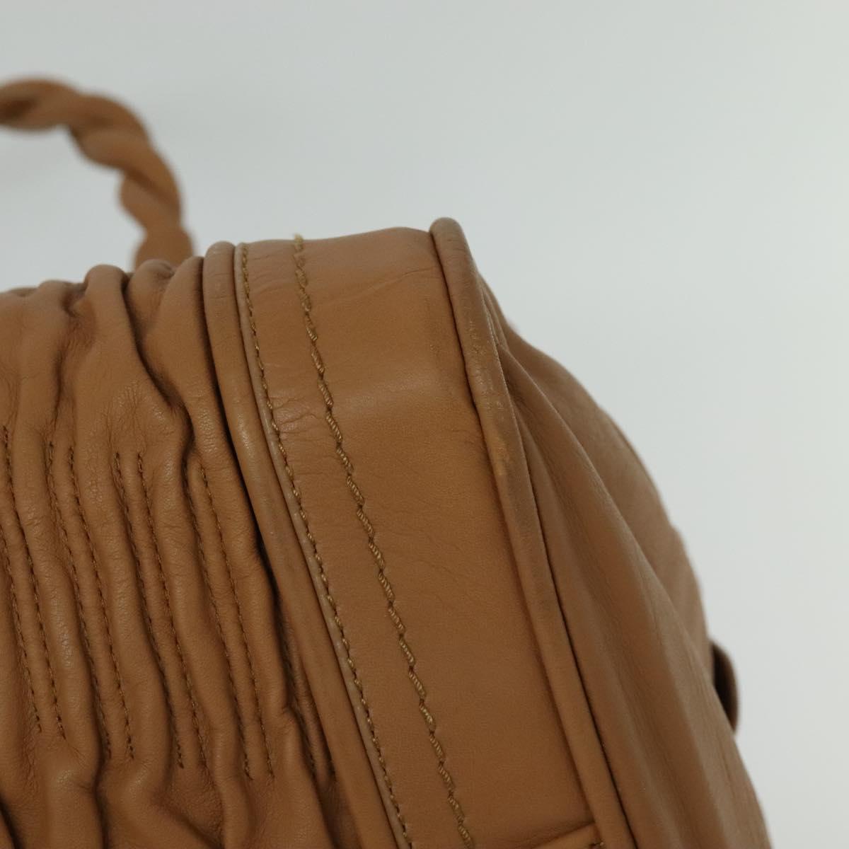 BALLY Hand Bag Leather Brown Gold Auth ti3209
