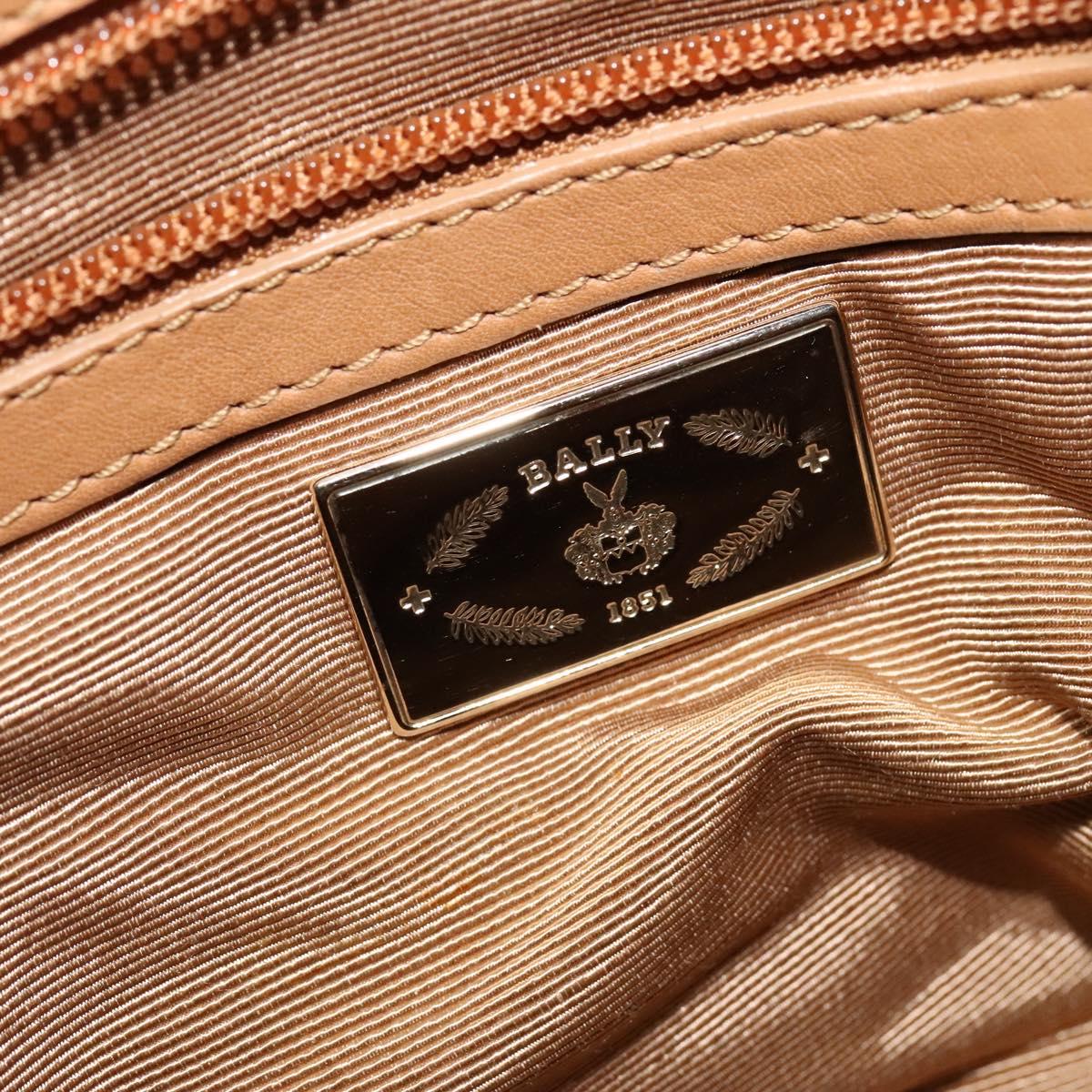 BALLY Hand Bag Leather Brown Gold Auth ti3209