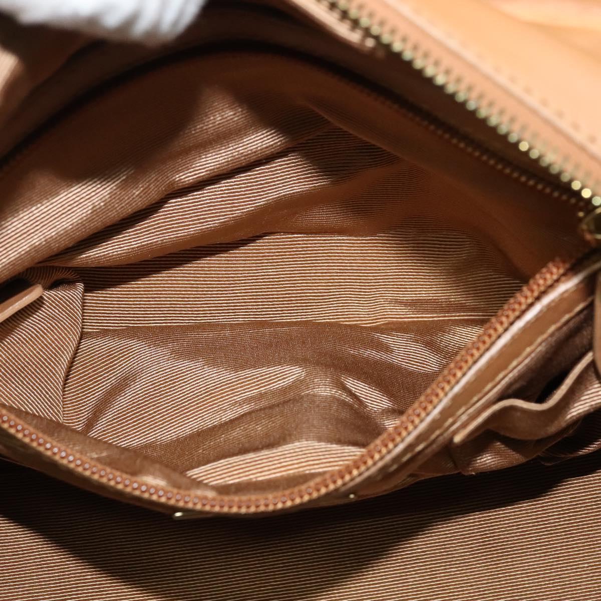 BALLY Hand Bag Leather Brown Gold Auth ti3209