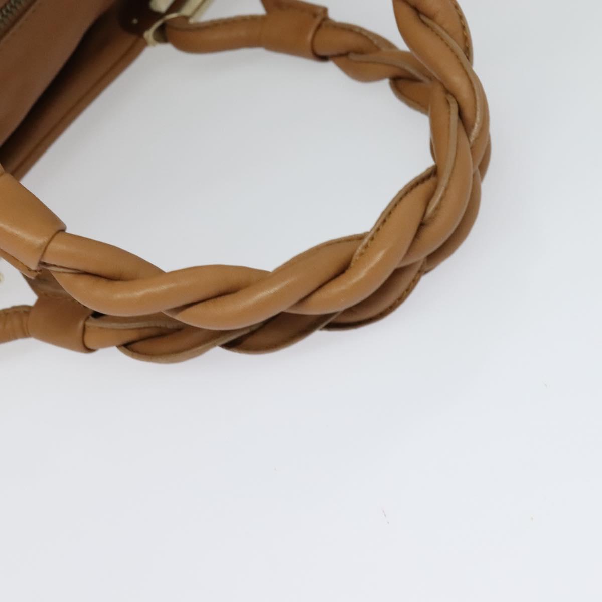 BALLY Hand Bag Leather Brown Gold Auth ti3209
